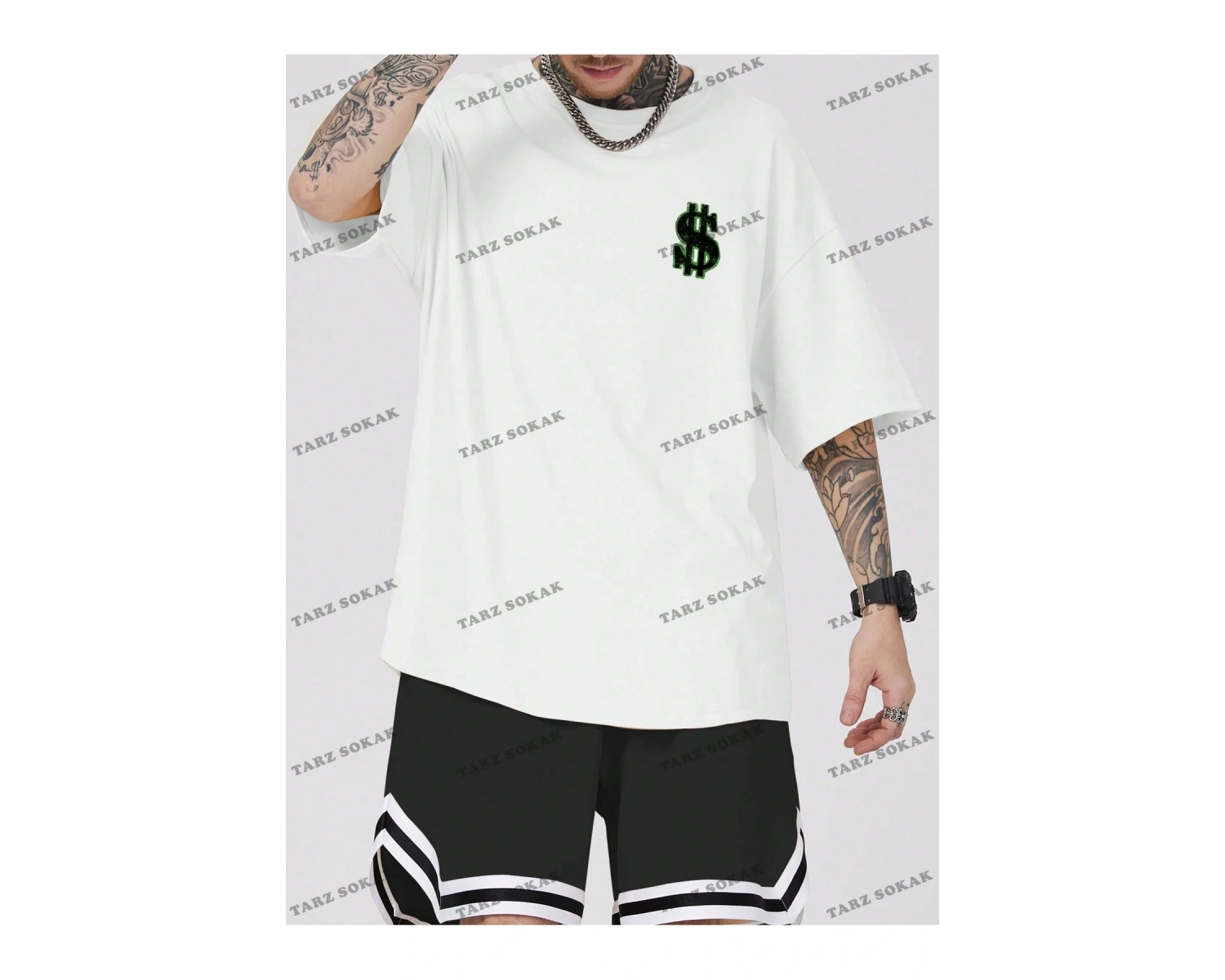 KOD Trend Street Life Erkek Karikatür ve Mektup Grafikli Tişört