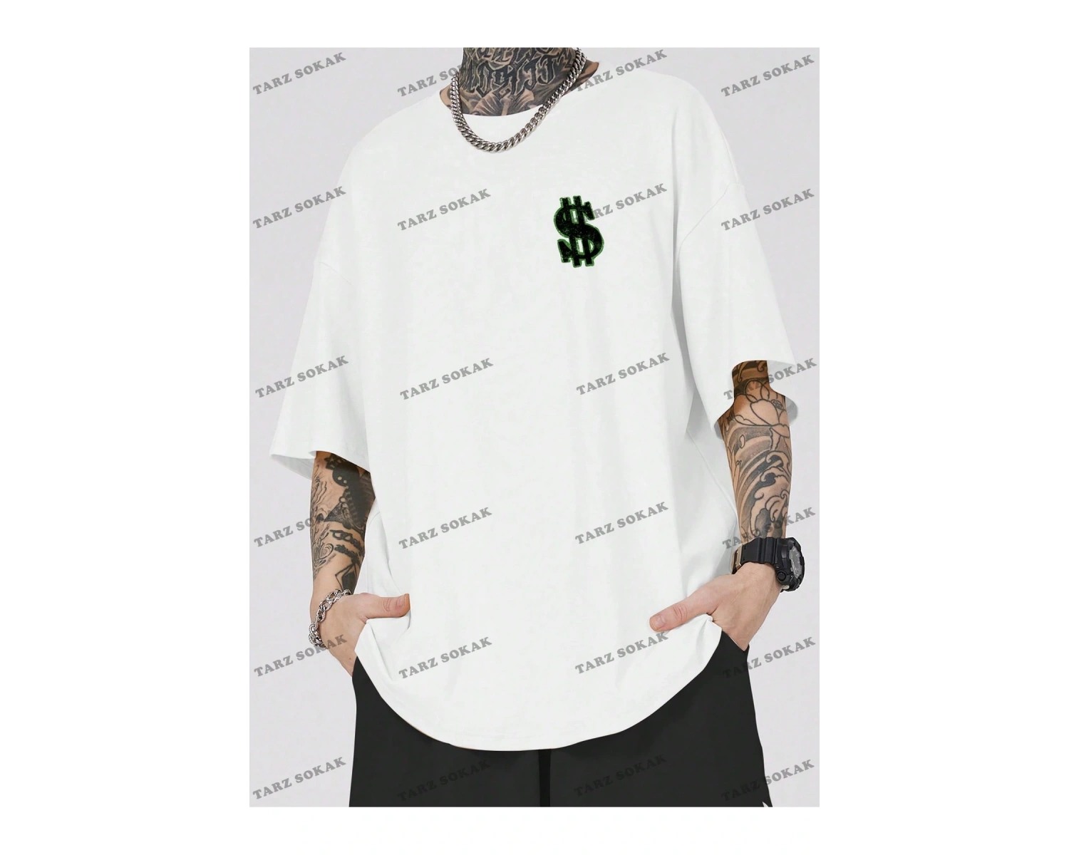 KOD Trend Street Life Erkek Karikatür ve Mektup Grafikli Tişört