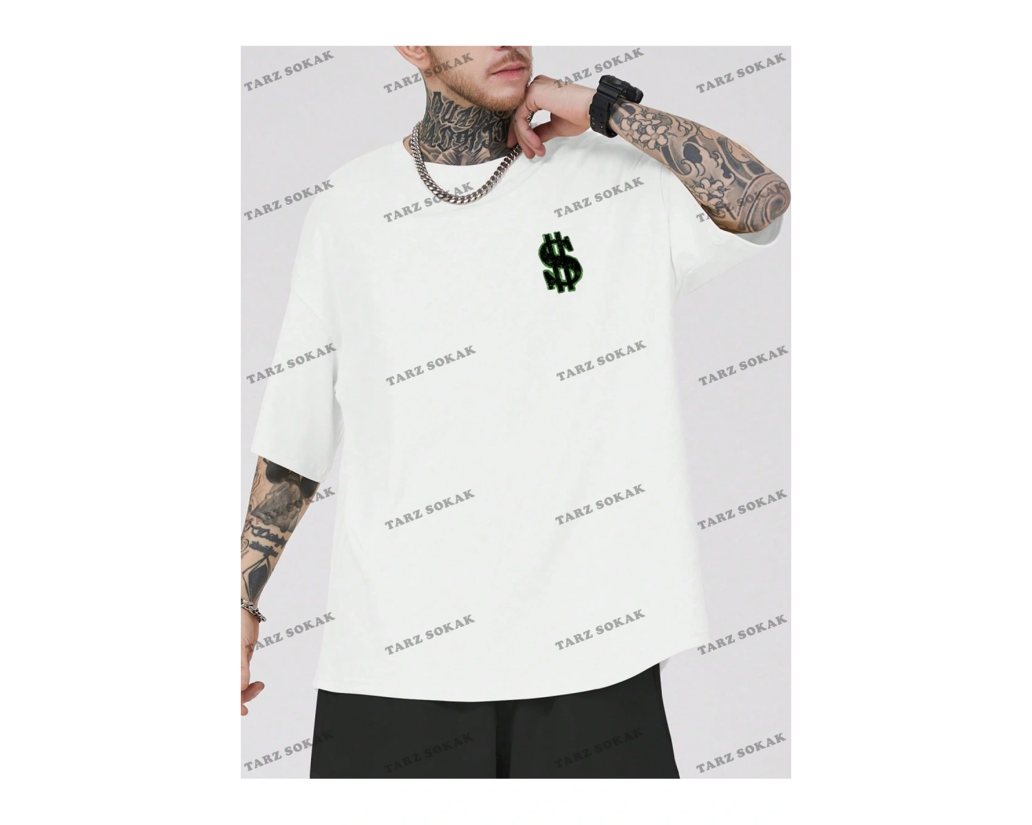 KOD Trend Street Life Erkek Karikatür ve Mektup Grafikli Tişört