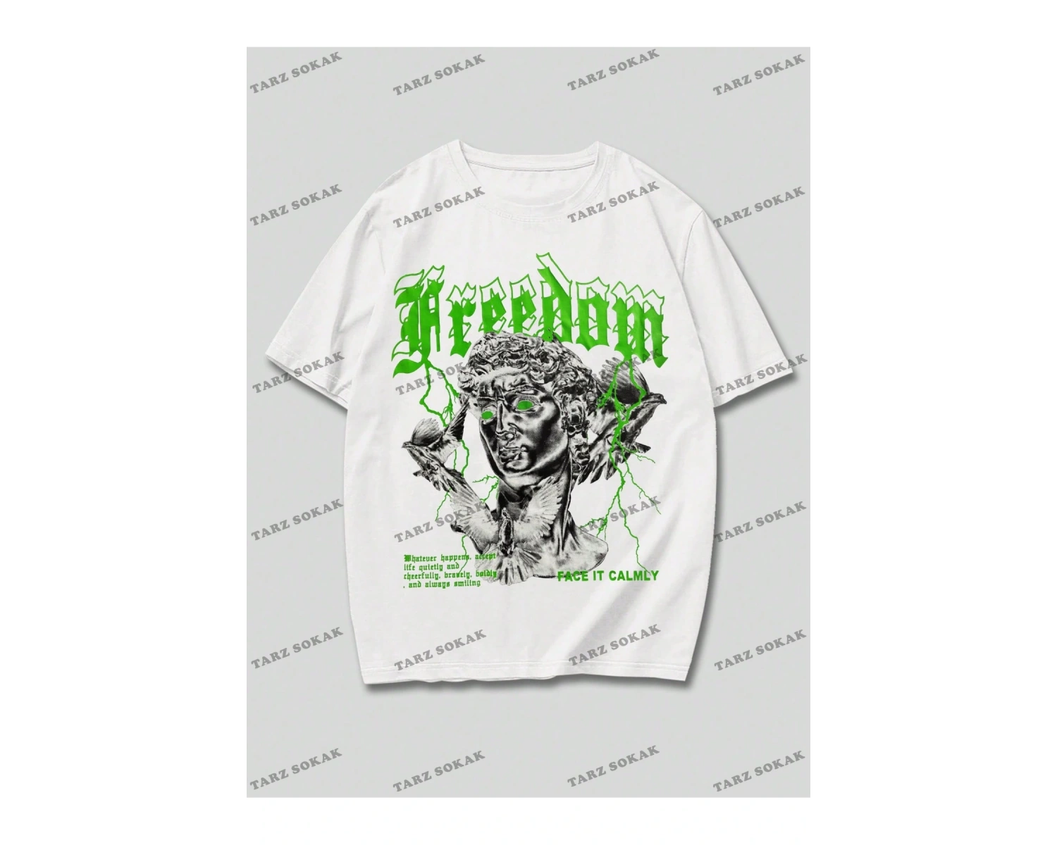 KOD Trend Street Life Erkek Pamuk Figürlü ve Sloganlı Grafik Tişört