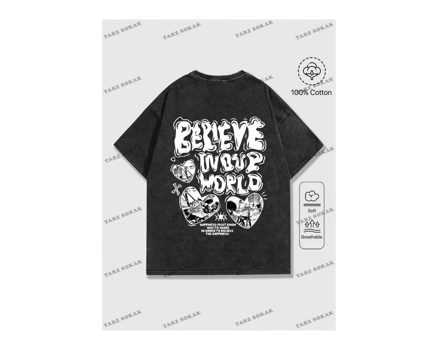 KOD Trend Street Life Erkek Sloganlı Grafik Tişört