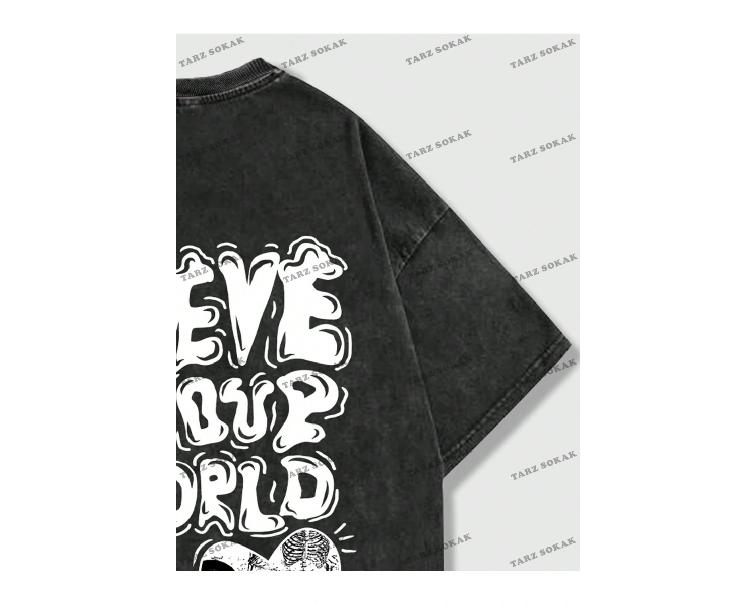 KOD Trend Street Life Erkek Sloganlı Grafik Tişört