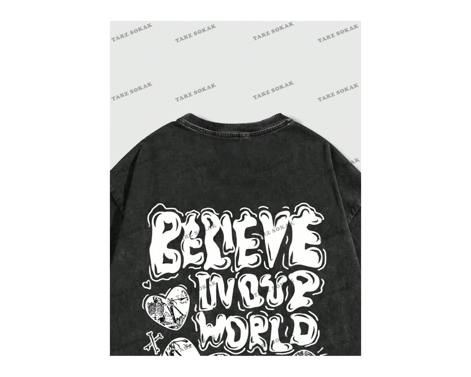 KOD Trend Street Life Erkek Sloganlı Grafik Tişört