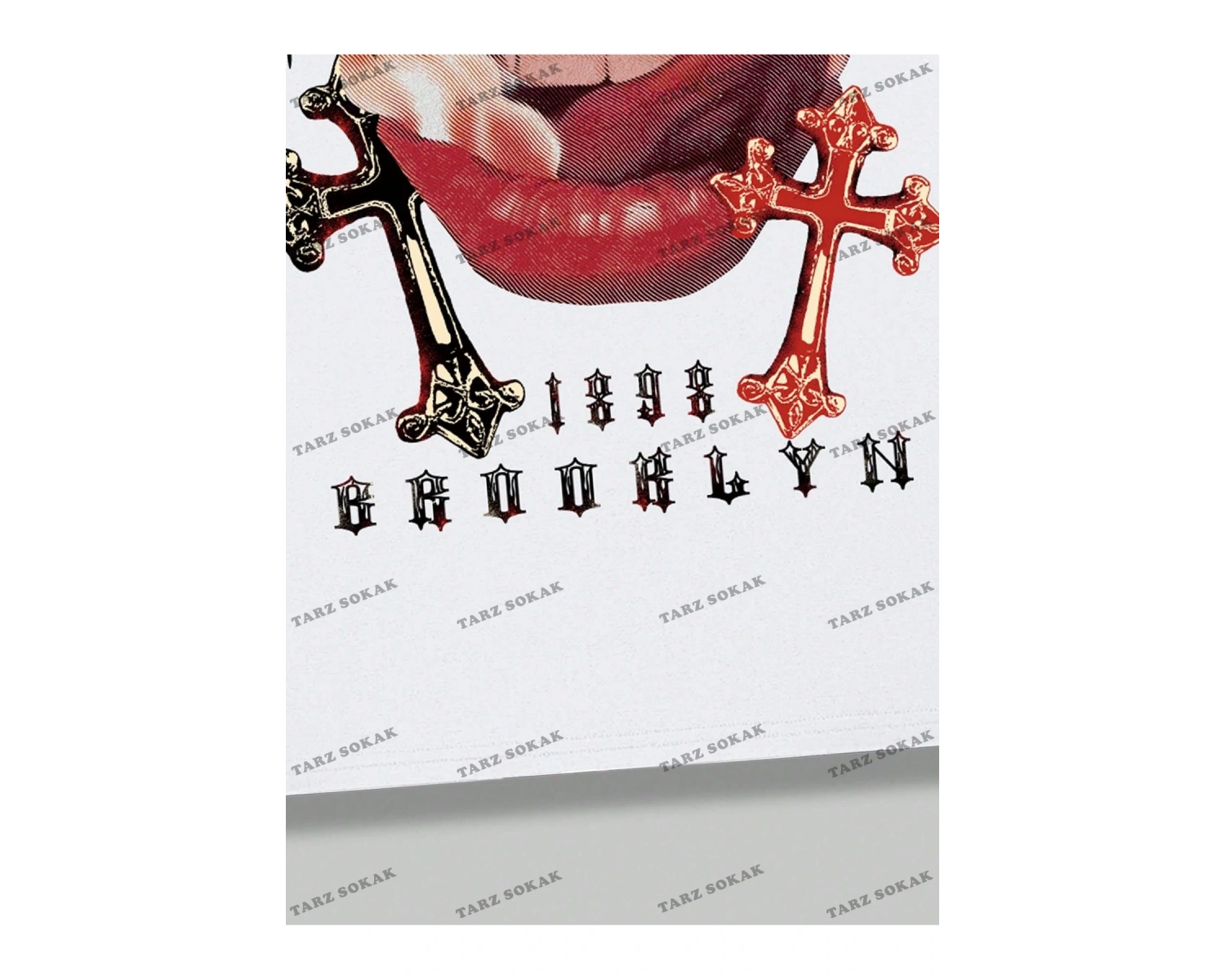 KOD Trend Street Life Harfli ve Dudaklı Kısa Kollu Erkek Tişört