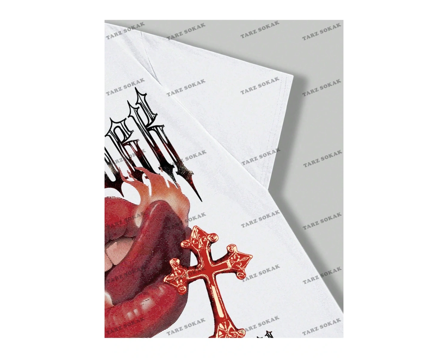 KOD Trend Street Life Harfli ve Dudaklı Kısa Kollu Erkek Tişört