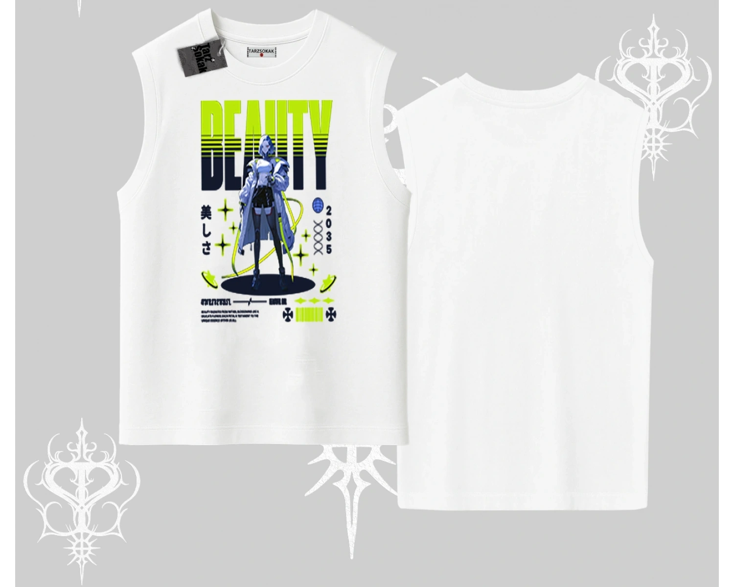 Kolsuz Tshirt Anime Unity Neon Detaylı Grafik Baskılı