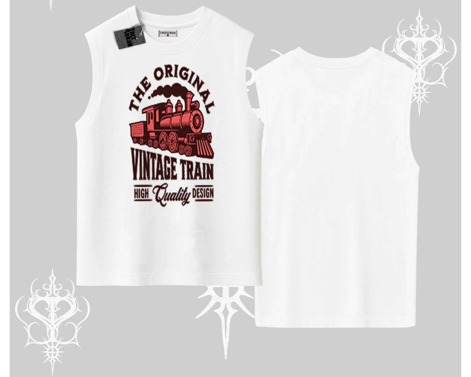 Kolsuz Tshirt Classic Railroad Vintage Train Street Aesthetic