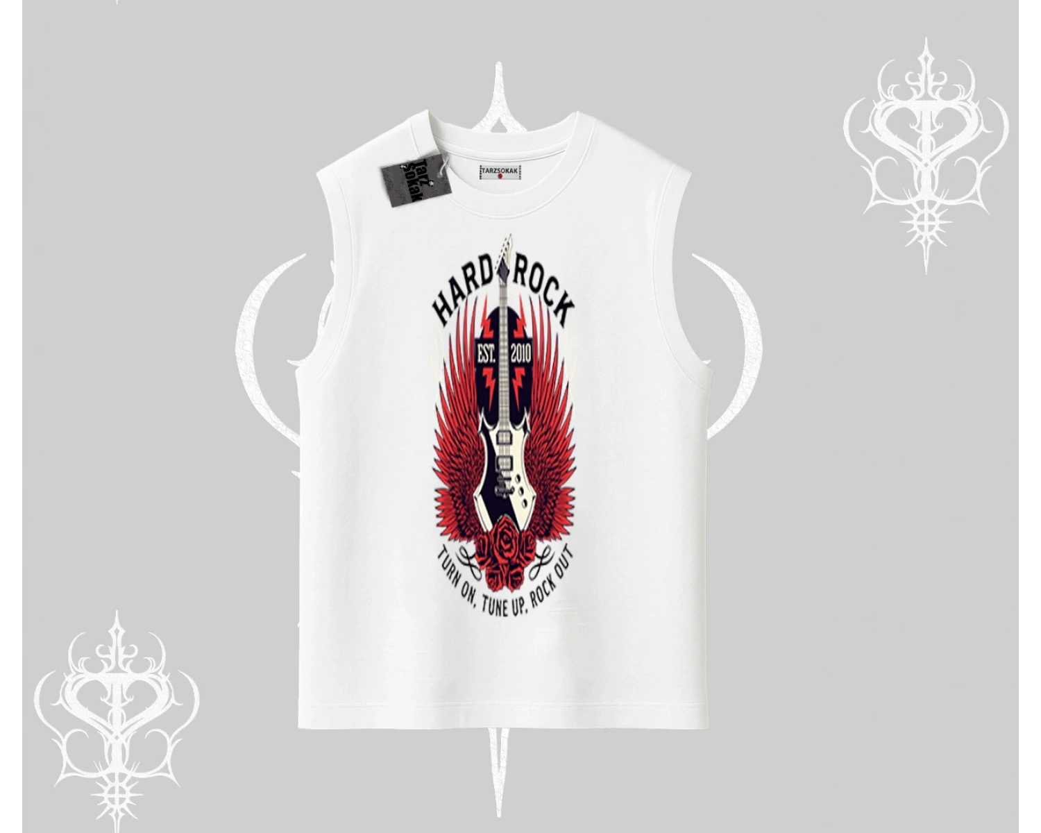 Kolsuz Tshirt Hard Rock Winged Guitar Rebellion