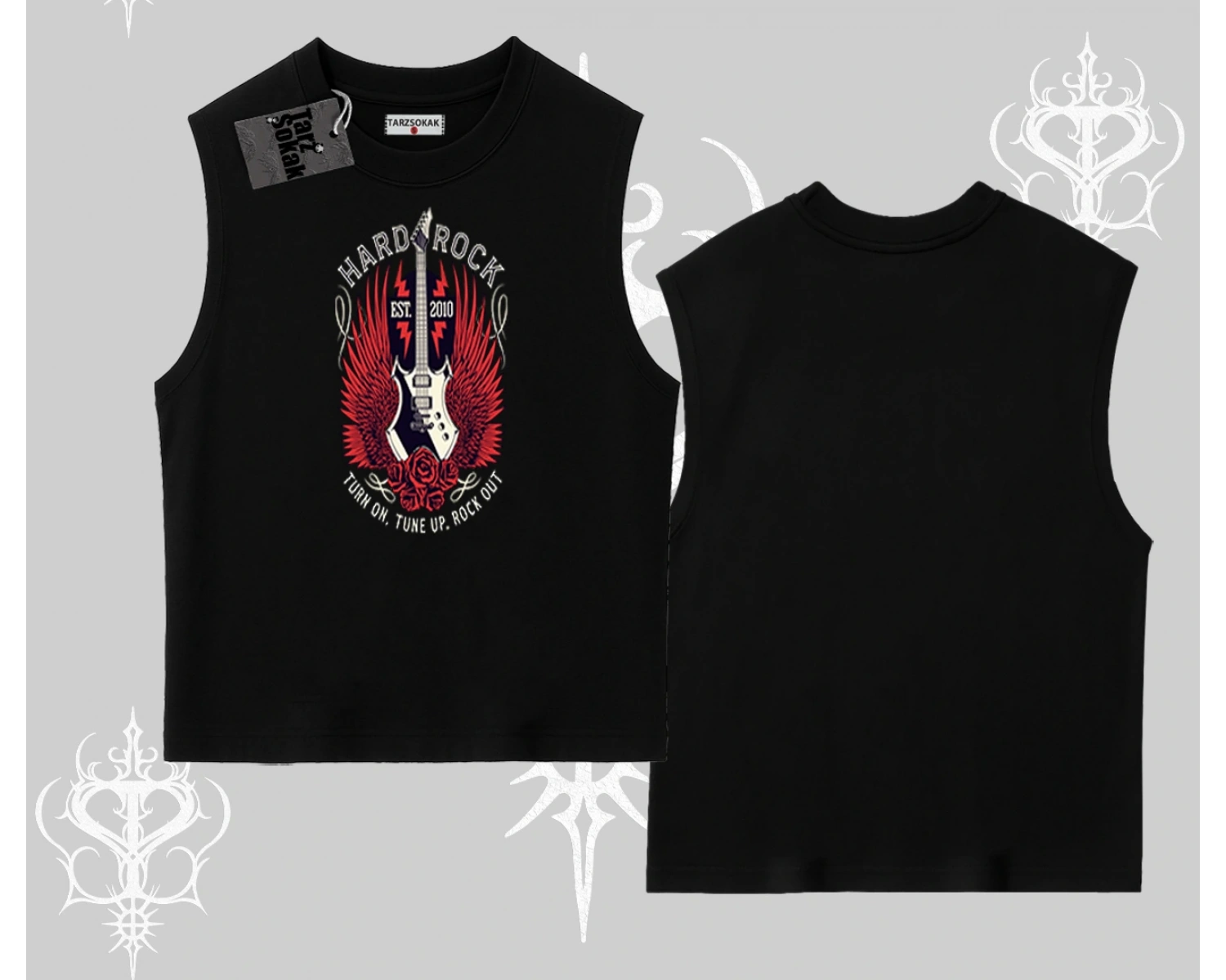 Kolsuz Tshirt Hard Rock Winged Guitar Rebellion