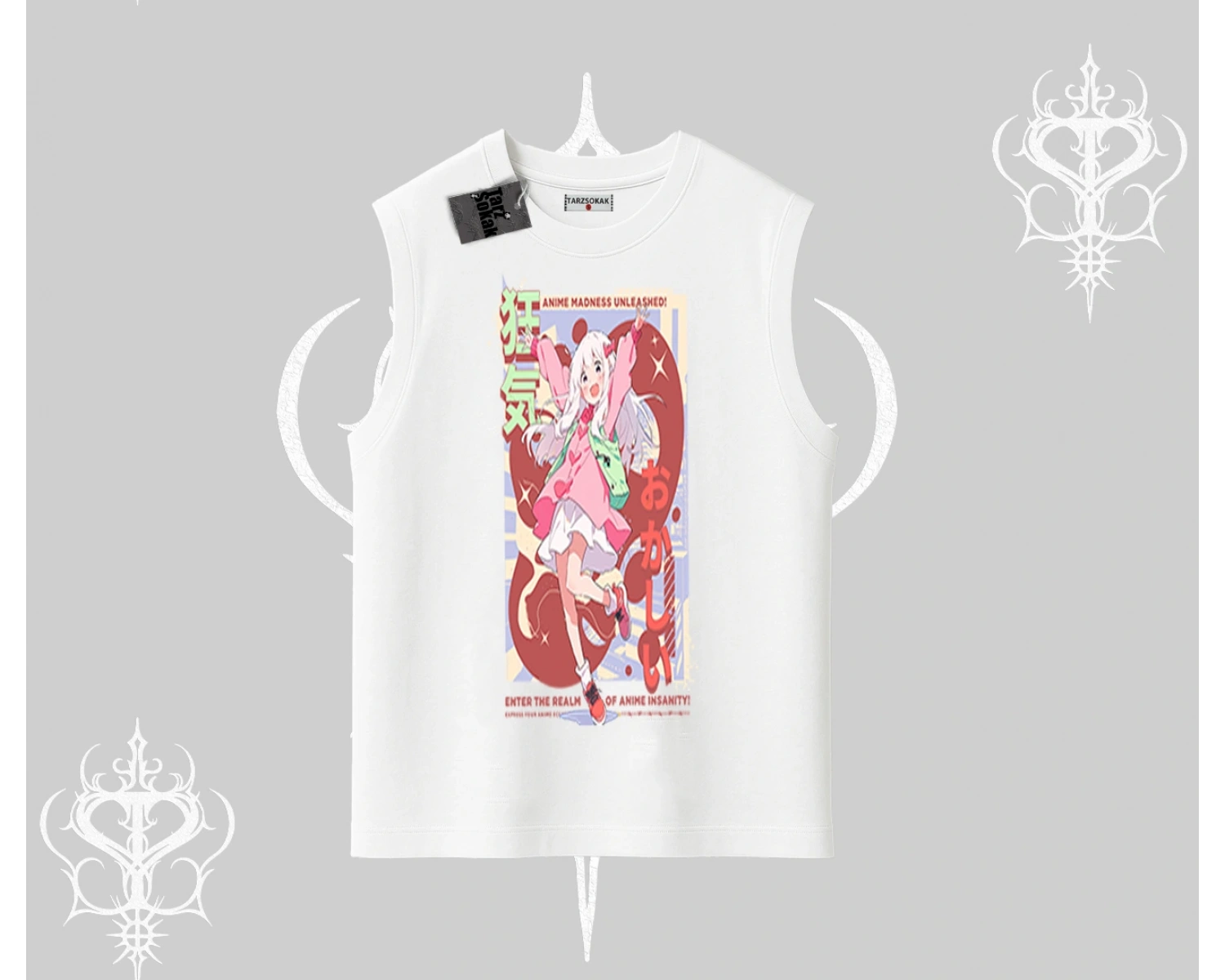 Kolsuz Tshirt Madness Unleashed Anime Girl Baskılı