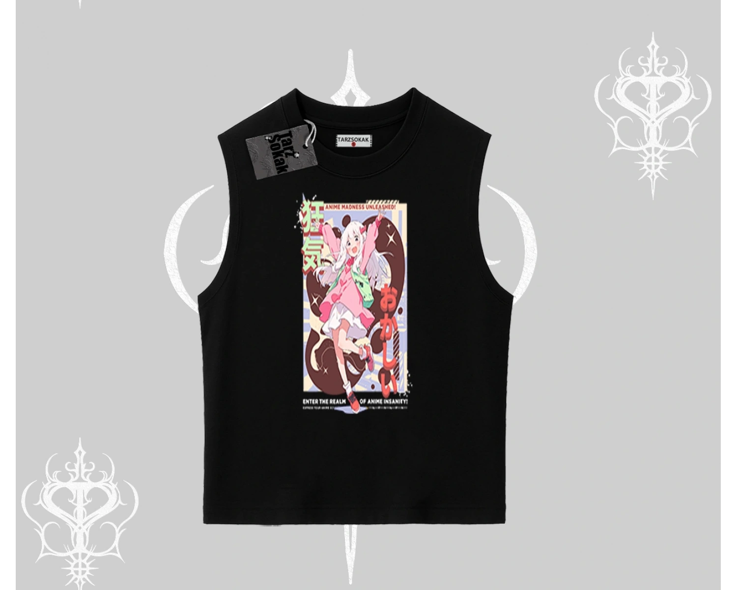 Kolsuz Tshirt Madness Unleashed Anime Girl Baskılı