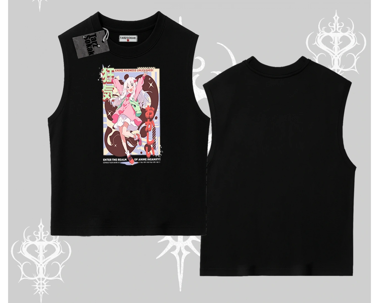 Kolsuz Tshirt Madness Unleashed Anime Girl Baskılı