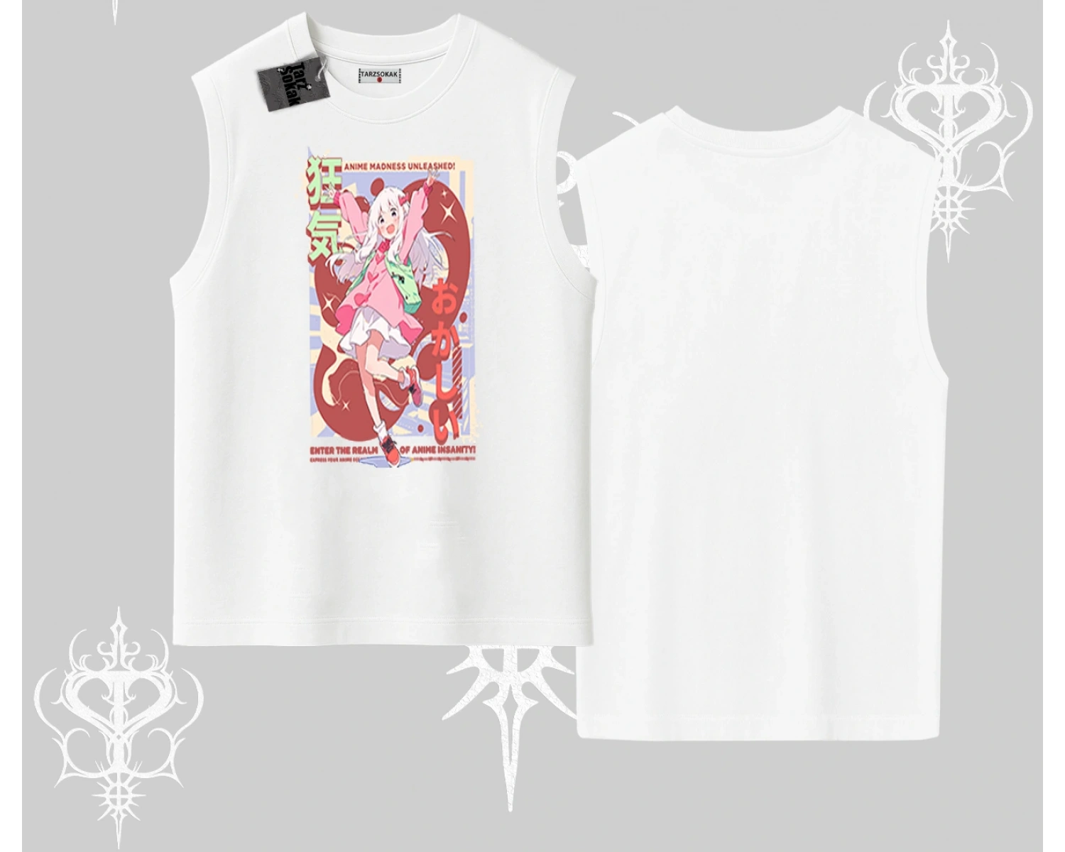 Kolsuz Tshirt Madness Unleashed Anime Girl Baskılı