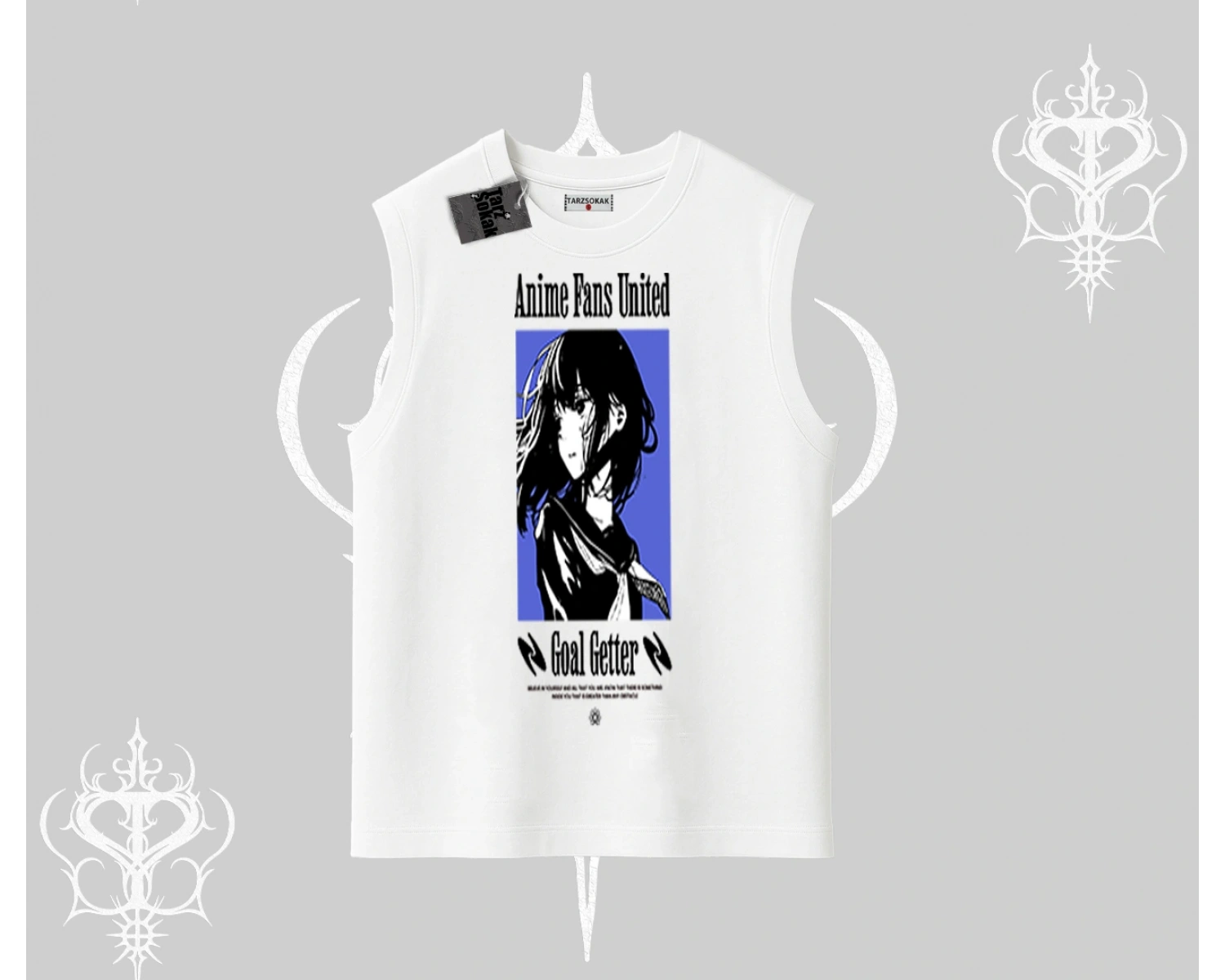 Kolsuz Tshirt Oversize Anime Kız Baskılı