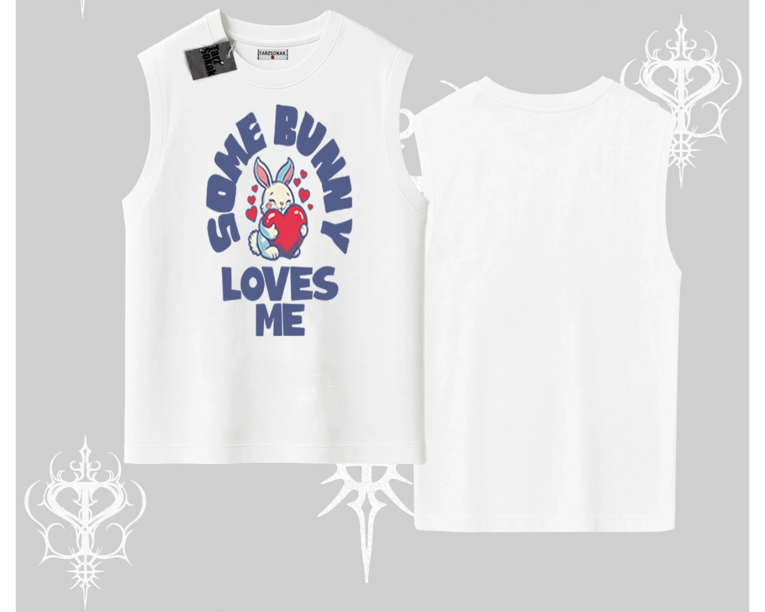 Kolsuz Tshirt Sevimli Tavşan Some Bunny Loves Me Baskılı