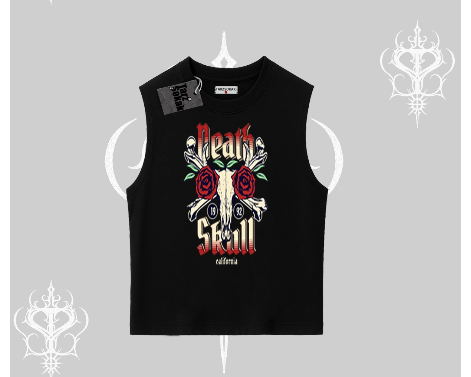 Kolsuz Tshirt Skull & Roses Vintage West Coast Rebellion