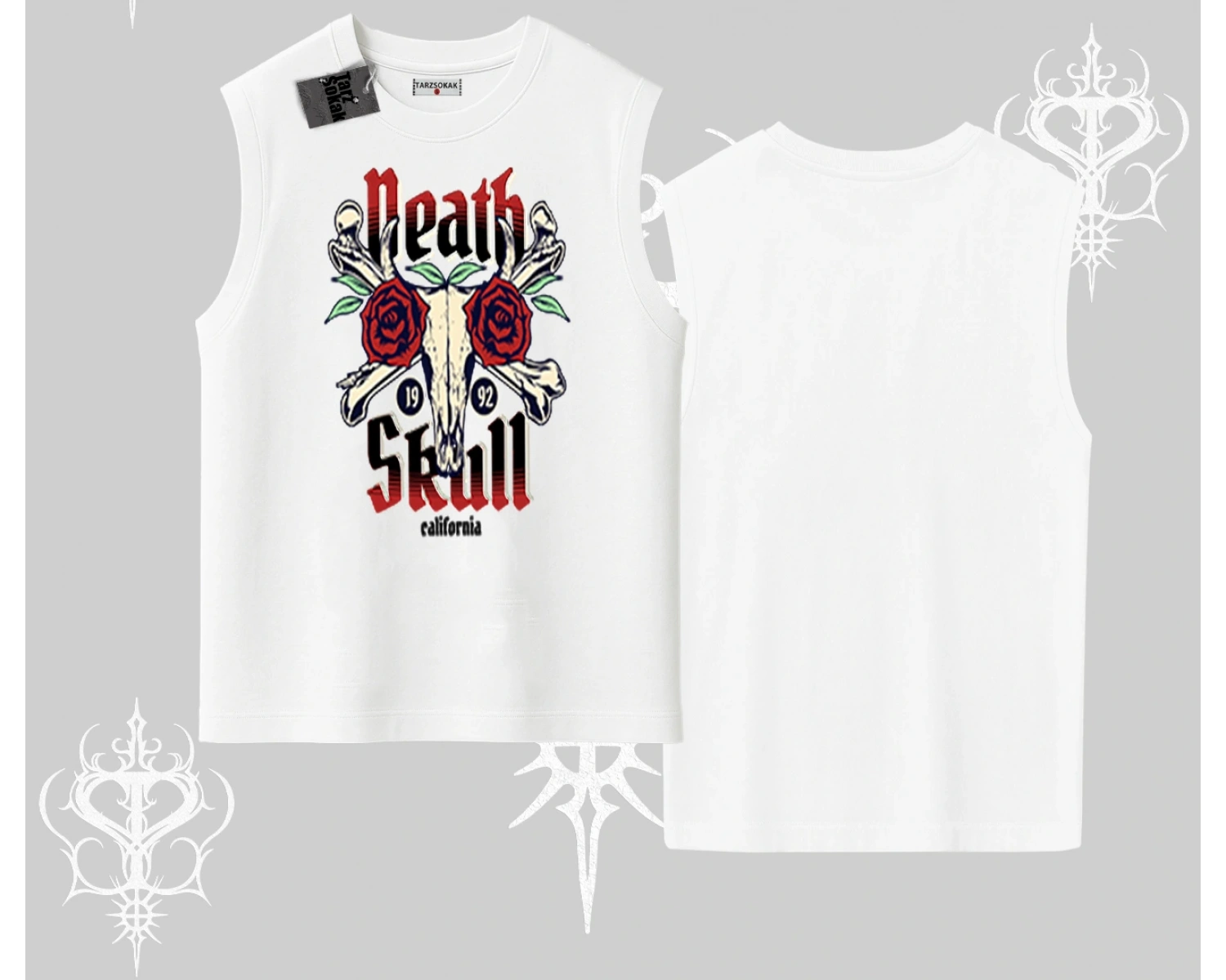 Kolsuz Tshirt Skull & Roses Vintage West Coast Rebellion