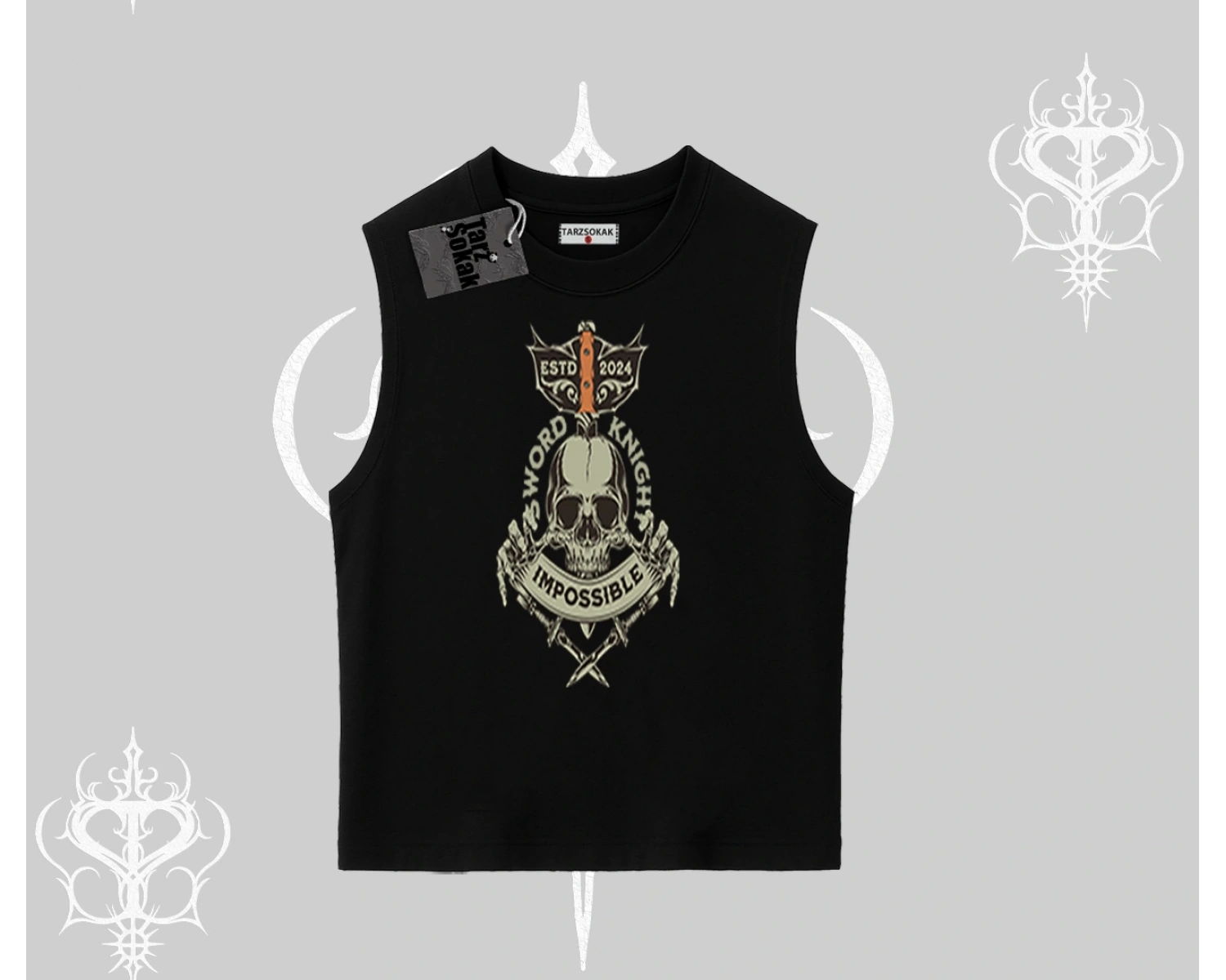 Kolsuz Tshirt Sword Knight Skull Impossible Street Creed