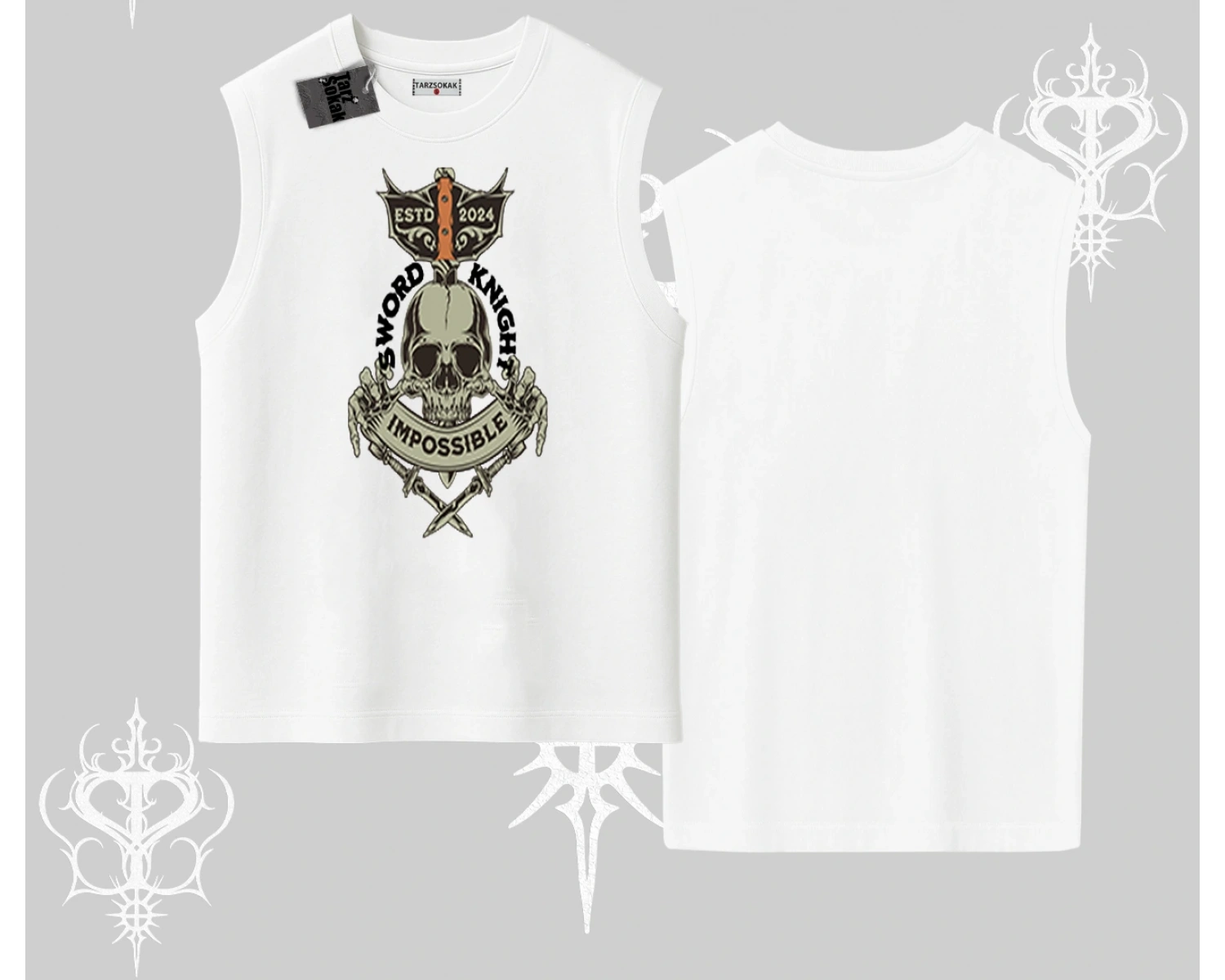 Kolsuz Tshirt Sword Knight Skull Impossible Street Creed