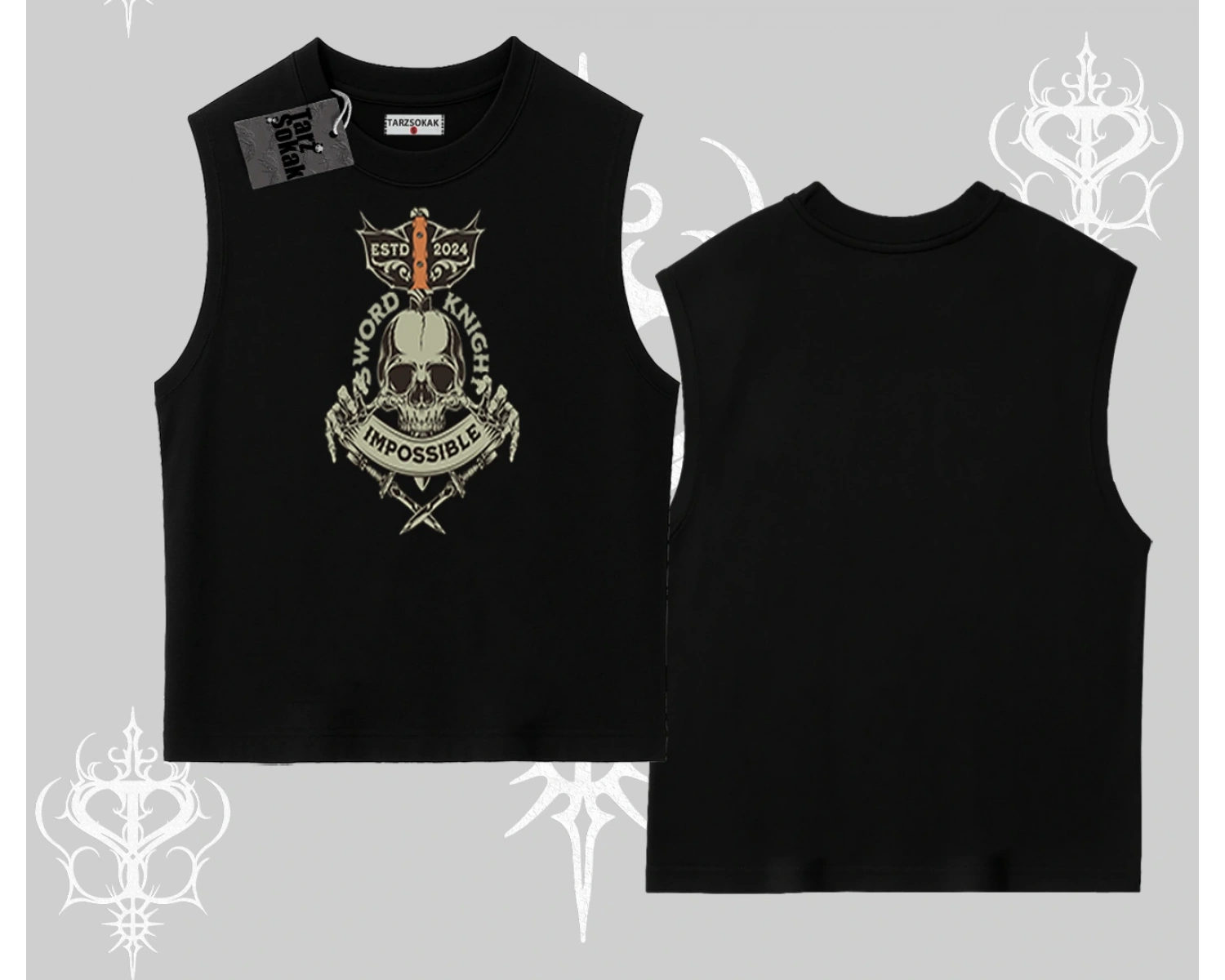 Kolsuz Tshirt Sword Knight Skull Impossible Street Creed