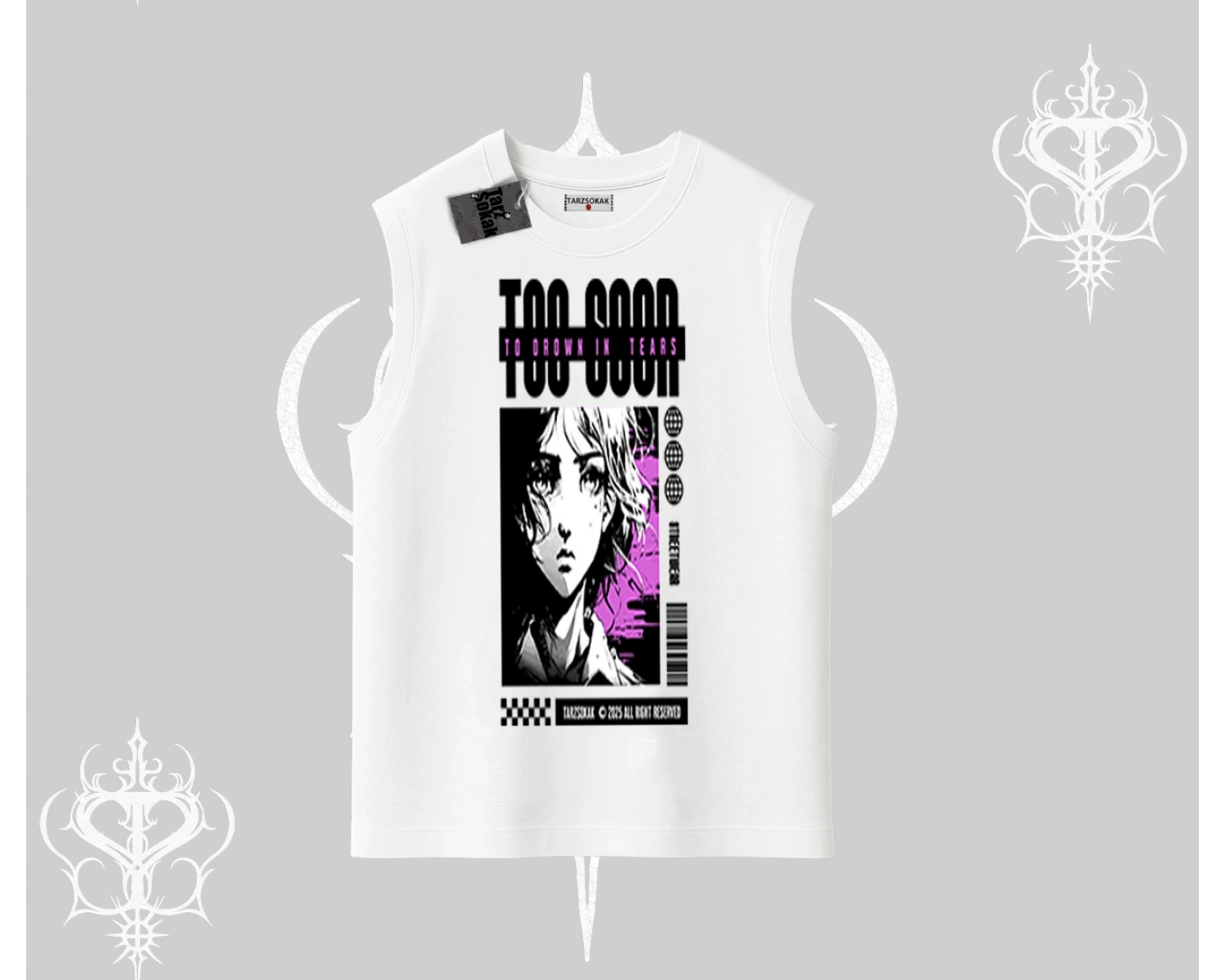 Kolsuz Tshirt Too Good Anime Girl Grafik Baskılı