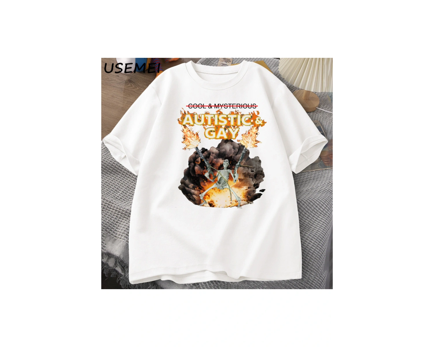 Komik Fan kedi grafik T Shirt kadın erkek pamuk T-shirt rahat yaz kısa kollu Teeerkek 2806