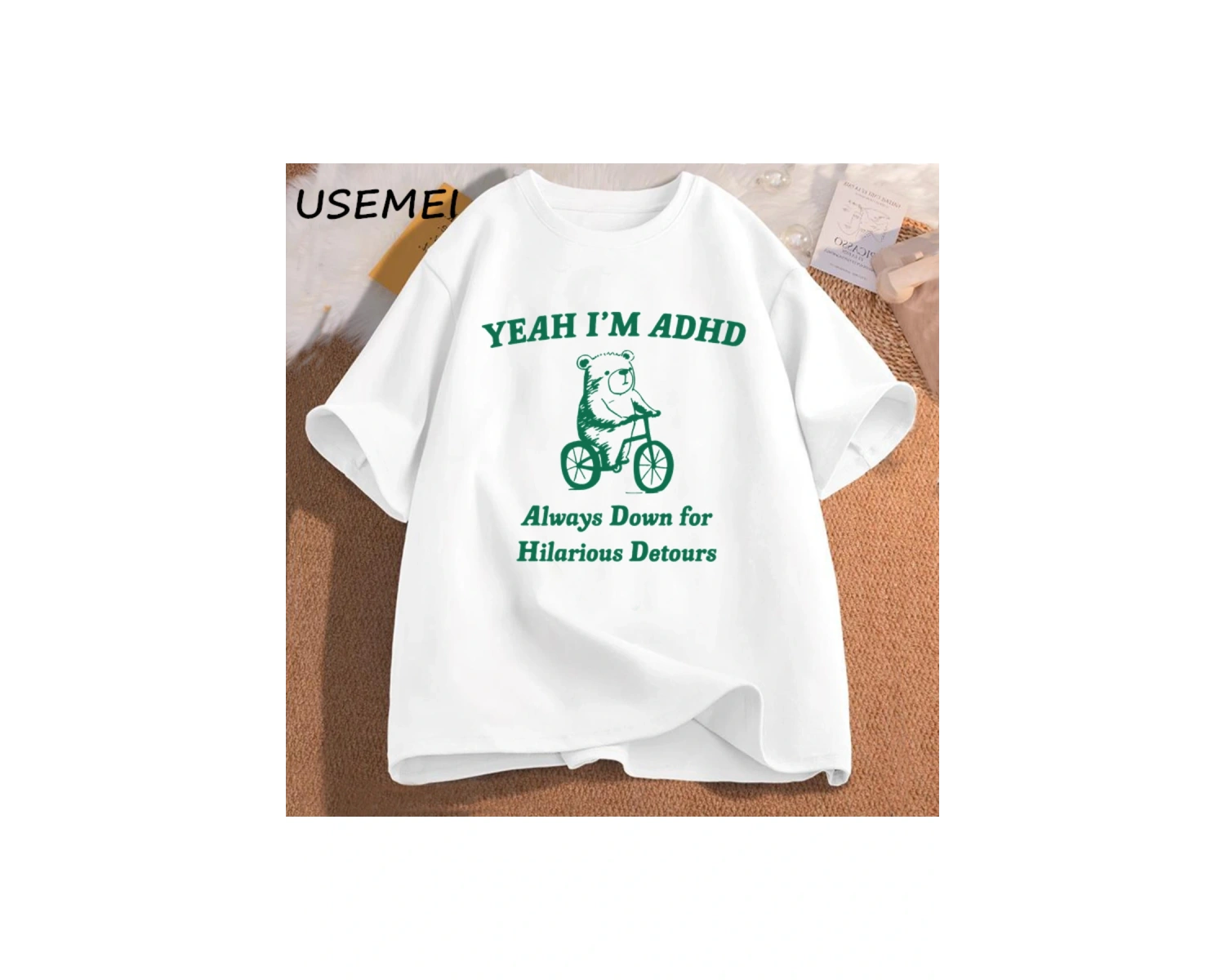 Komik grafik T shirt erkekler evet ben ADHD rakun Meme T shirt Unisex moda rahat o-boyun boy 2847