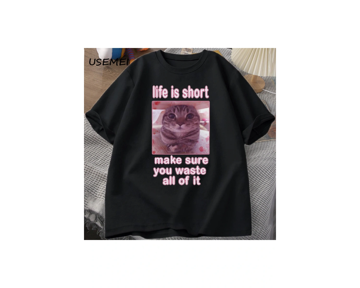 Komik Kedi Meme Grafik Tees Kediler Dank Memes T Shirt Komik Aptal Kediler T-shirt Erkek Kadı