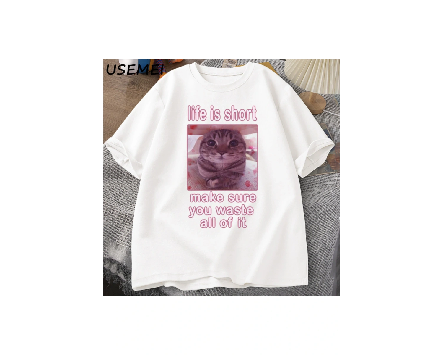 Komik Kedi Meme Grafik Tees Kediler Dank Memes T Shirt Komik Aptal Kediler T-shirt Erkek Kadı