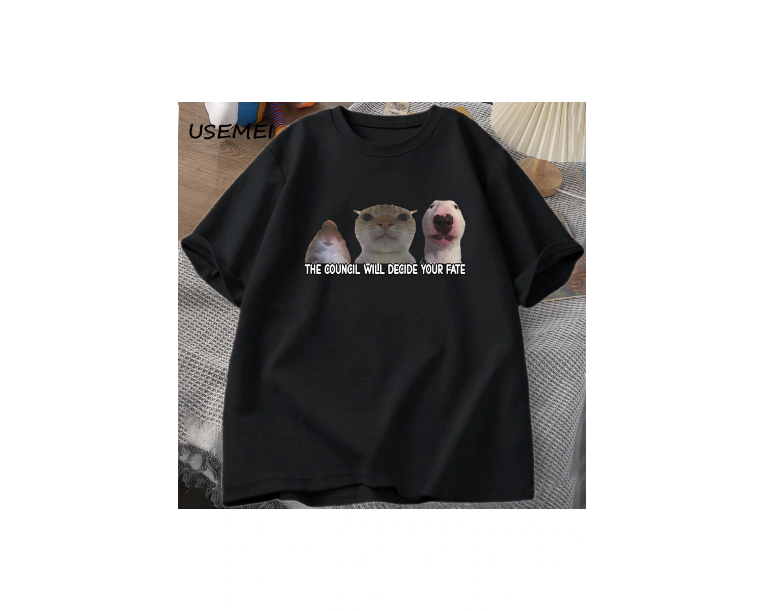 Komik Kedi Meme TeeGrafik T Shirt Erkek Kadın Aptal Hayvanlar T-shirt Pamuk Büyük Boy 2965