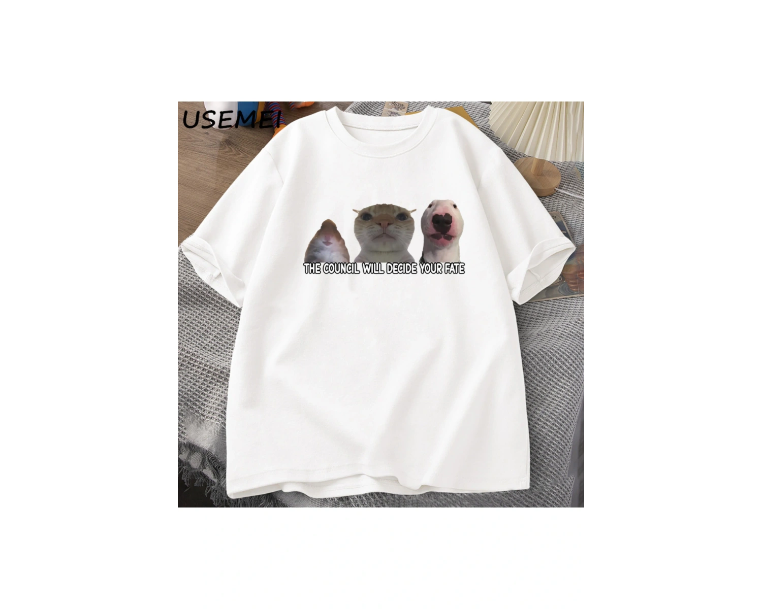 Komik Kedi Meme TeeGrafik T Shirt Erkek Kadın Aptal Hayvanlar T-shirt Pamuk Büyük Boy 2965