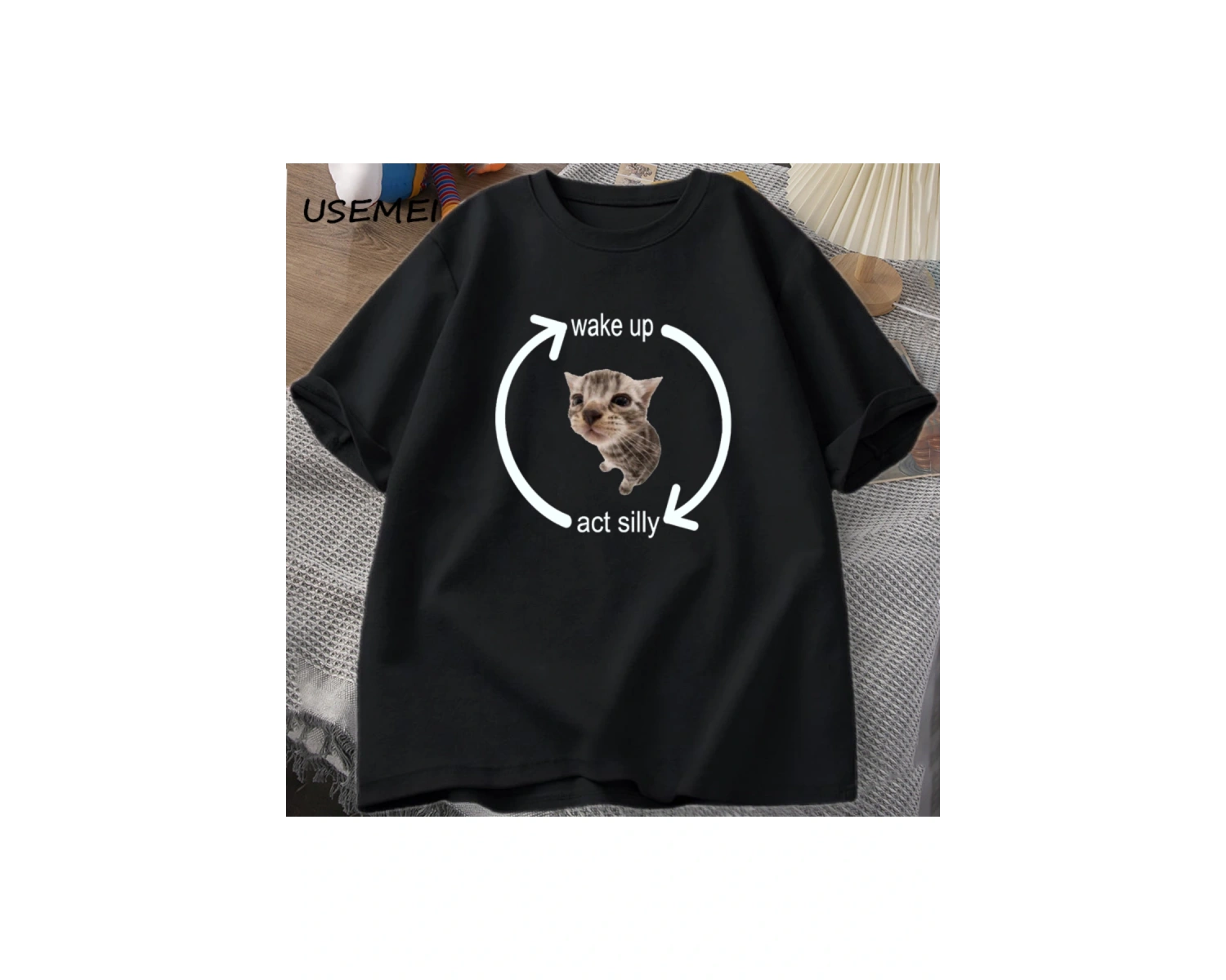 Komik Kitty Kedi Tshirt Erkek Kadın Kedi Sevgilisi Anne TeeRahat Harajuku Pamuk Grafi 2989
