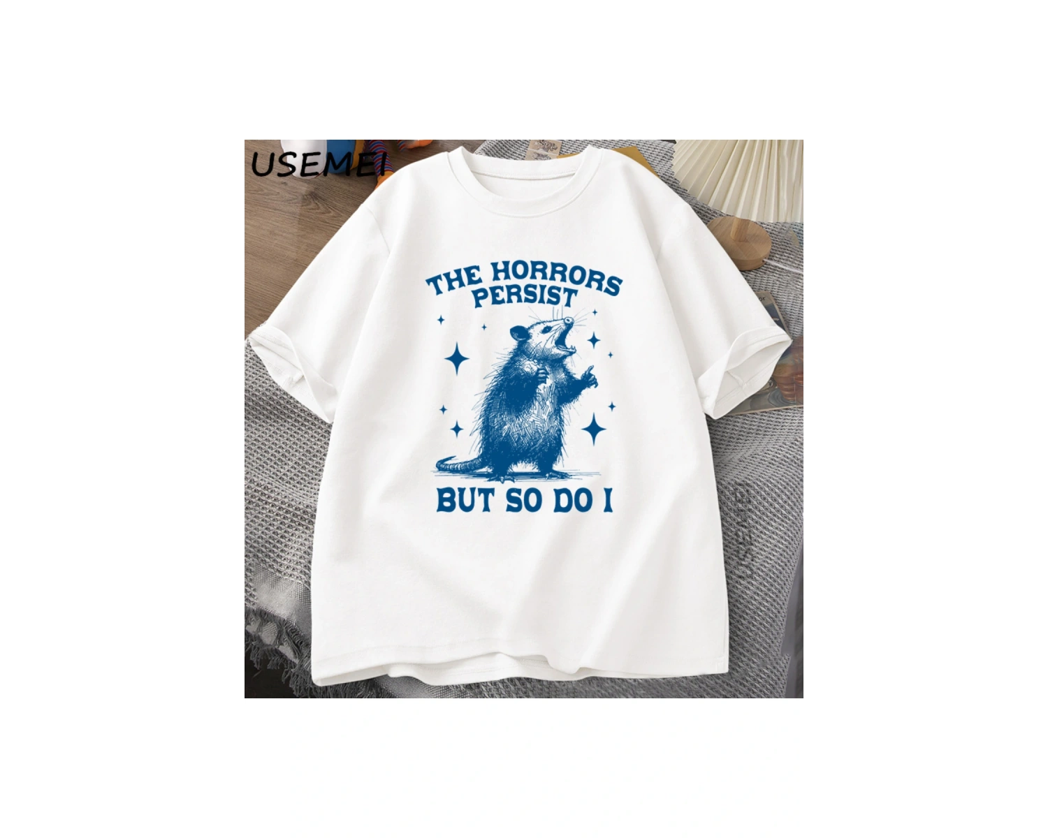 Korku Kalıcı Ama Bu yüzden Yapıyorum Erkekler Kadınlar için T Shirt Retro Opossum Tshirt Komi 2916