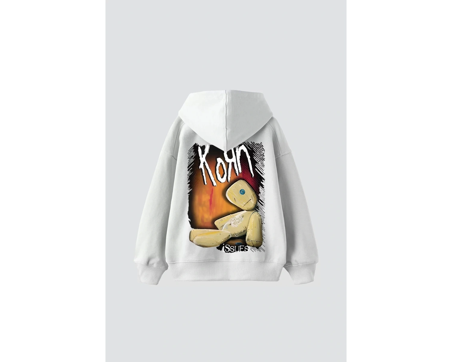 Korn Baskılı Oversize Unisex Beyaz