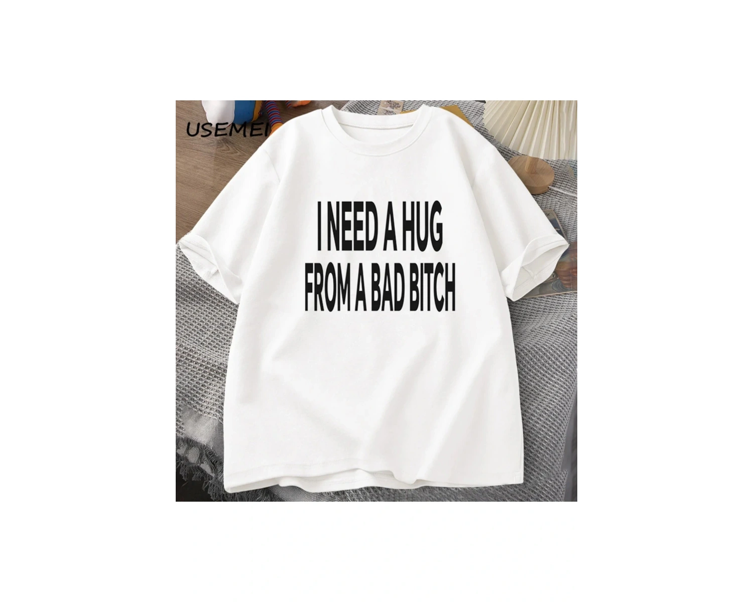 Kötü Bir Kucaklama İhtiyacım Var T-shirt Erkekler Pamuk Kısa Kollu TUmmer Baskı Rahat 2849