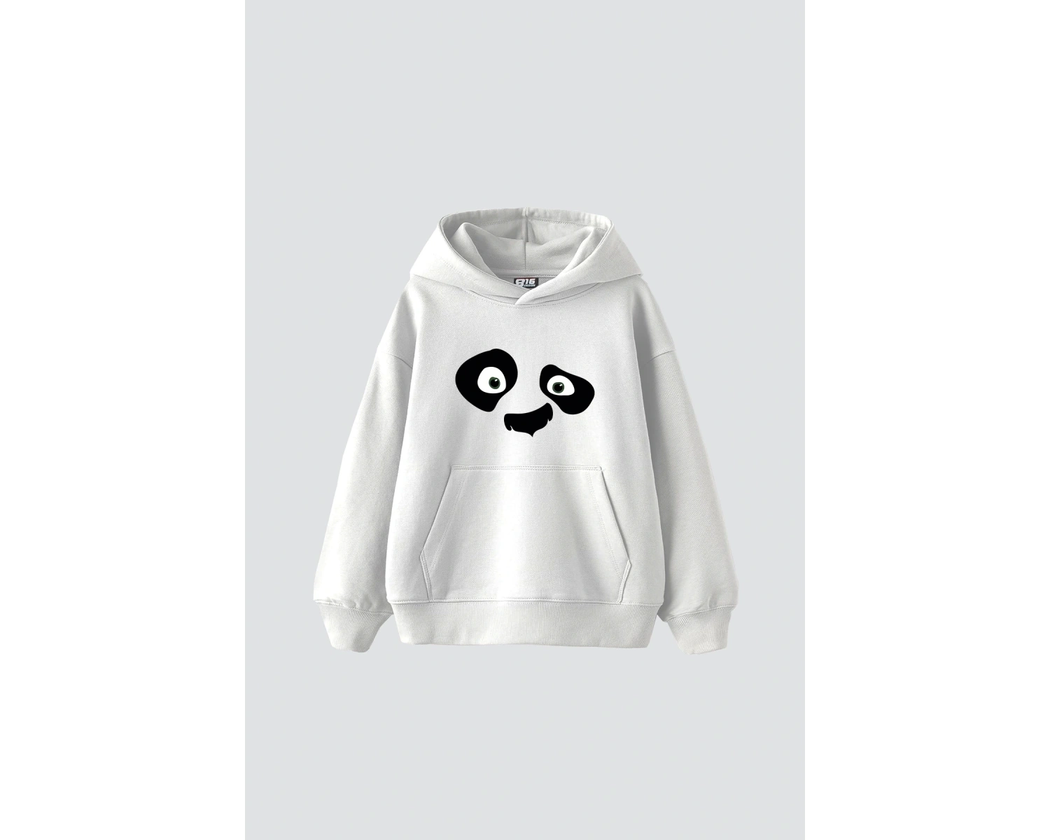 Kungfu Pand Baskılı Oversize Unisex Premium Beyaz