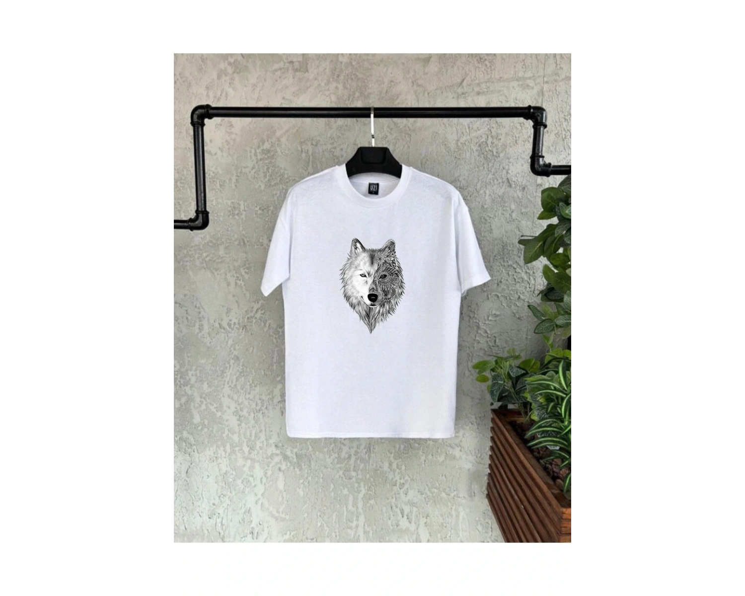 Kurt Baskılı Beyaz Baskılı Erkek