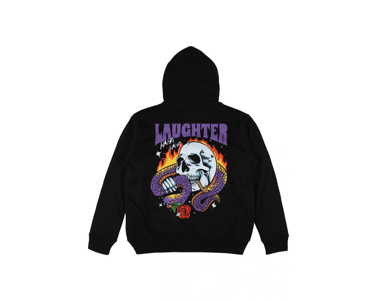 Laughter Siyah Oversize Unisex Kapüşonlu Sweatshirt Hoodie