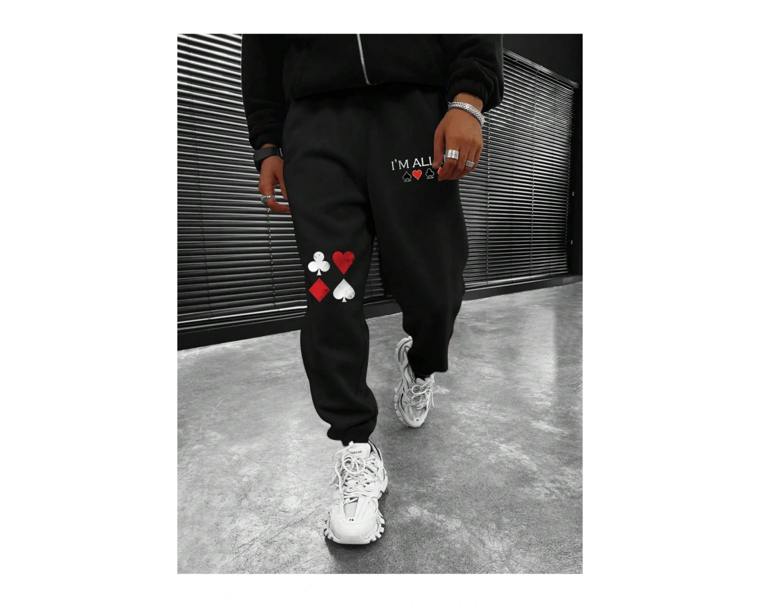 LEGND Playing Card Print Eşofman Altı