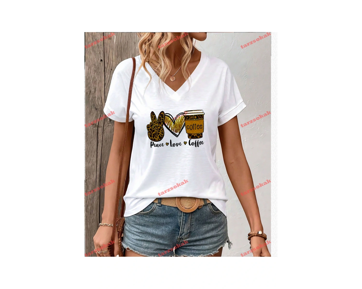 LEOPAR DESENLİ PEACE LOVE COFFE