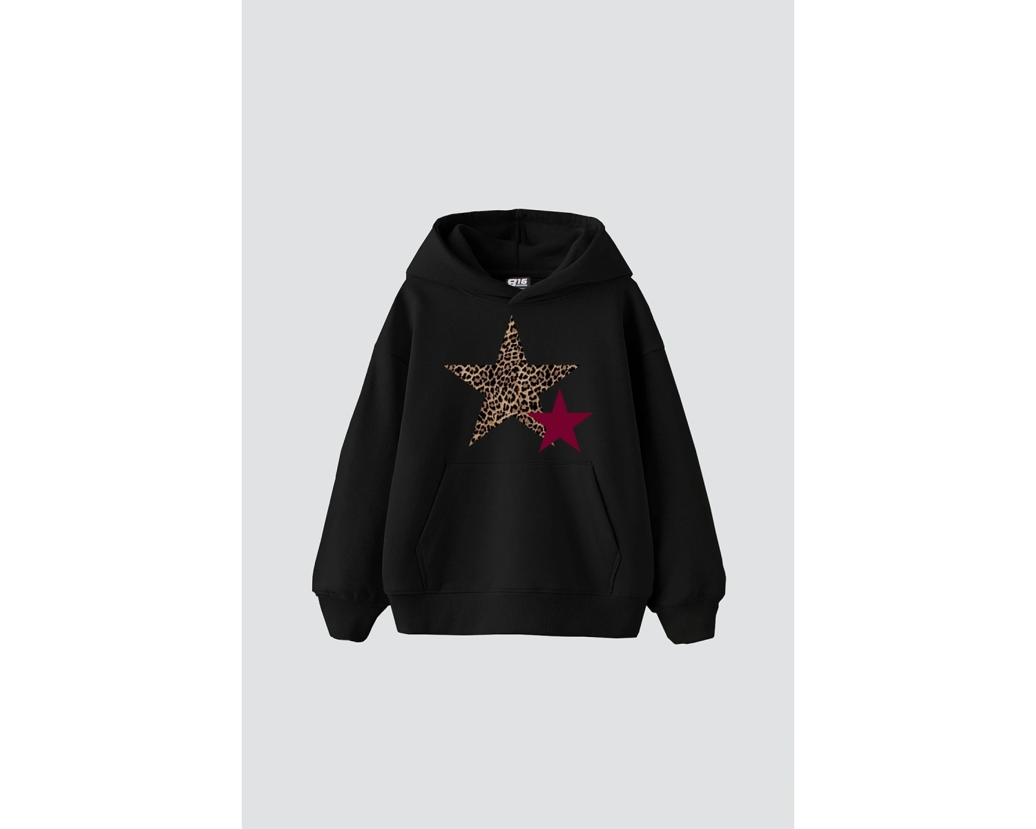 Leopar Starz Baskılı Oversize Unisex Beyaz