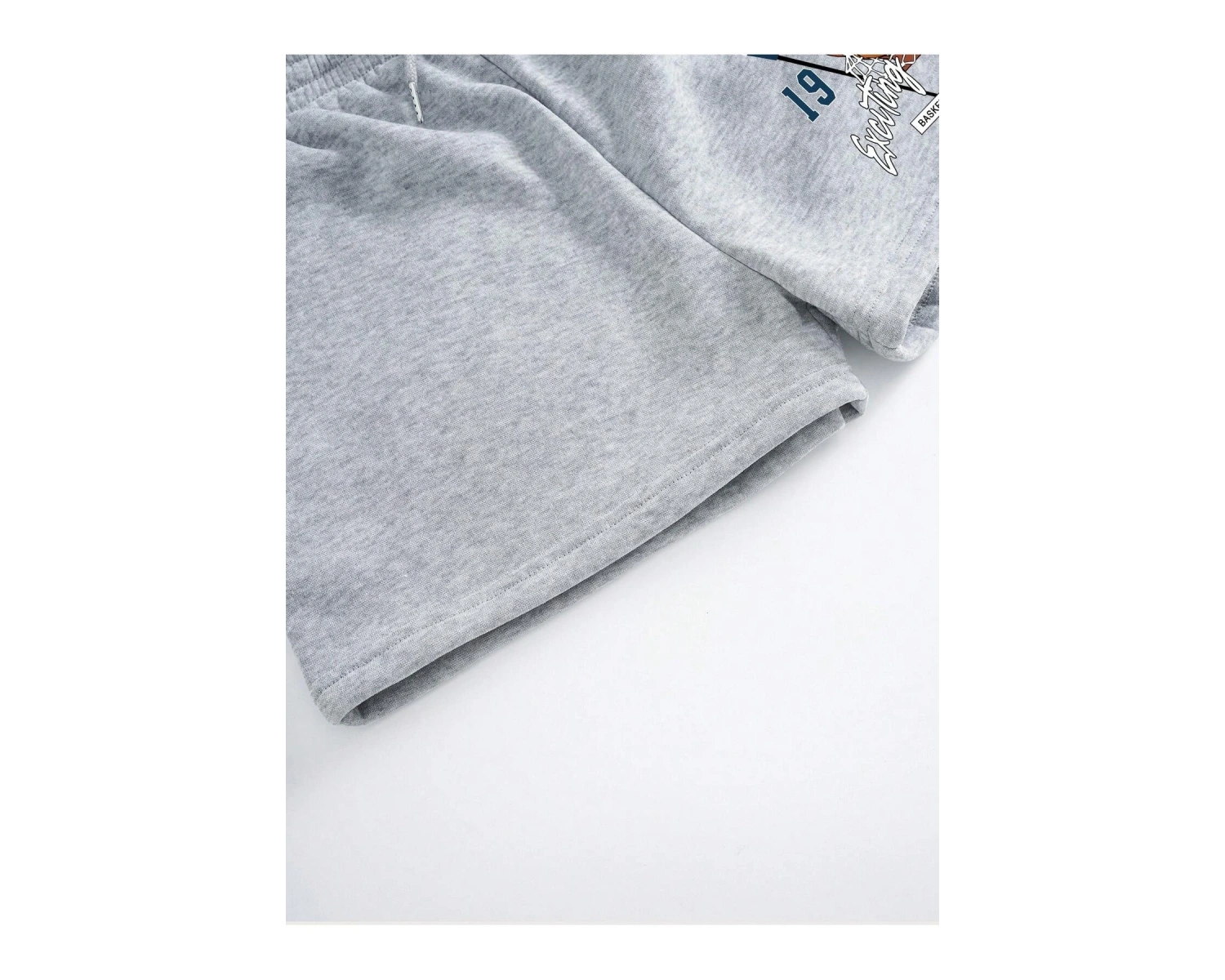 Letter & Basketball Print Drawstring Waist Şort