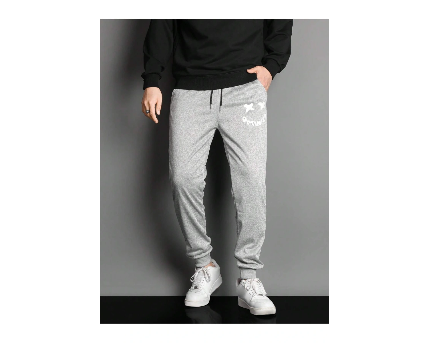 Letter Cartoon Graphic Drawstring Waist Eşofman Altı