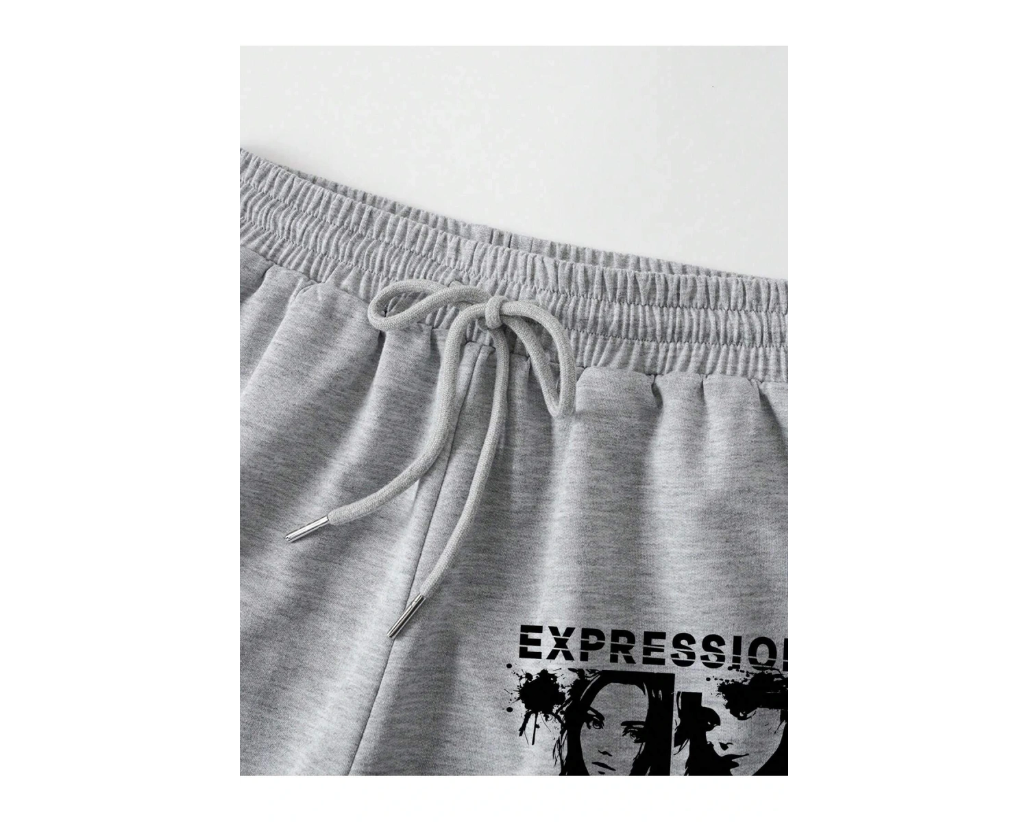 Letter Cartoon Graphic Drawstring Waist Track Şort