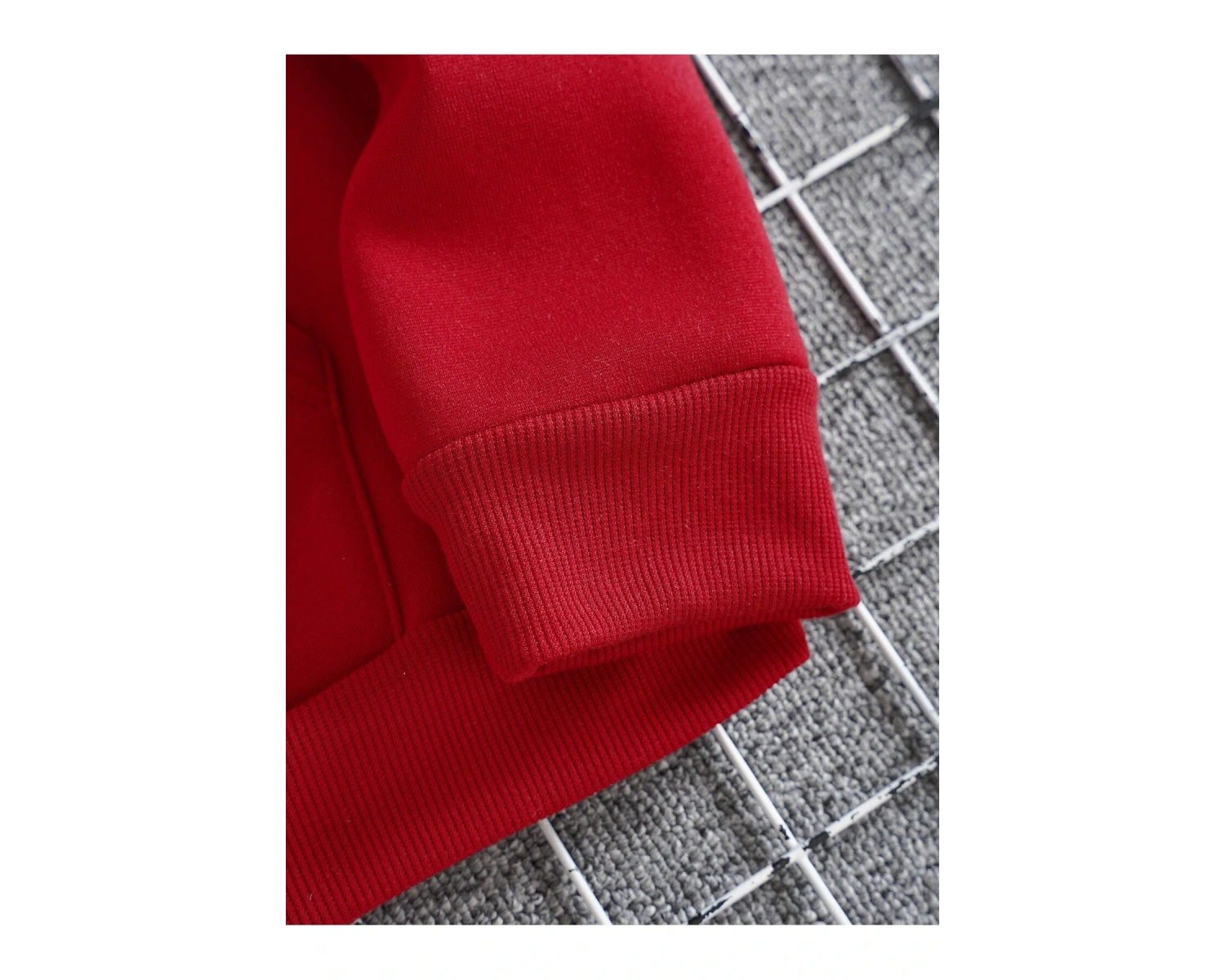 Letter Graphic Drawstring Kangaroo Pocket Hoodie Kırmızı