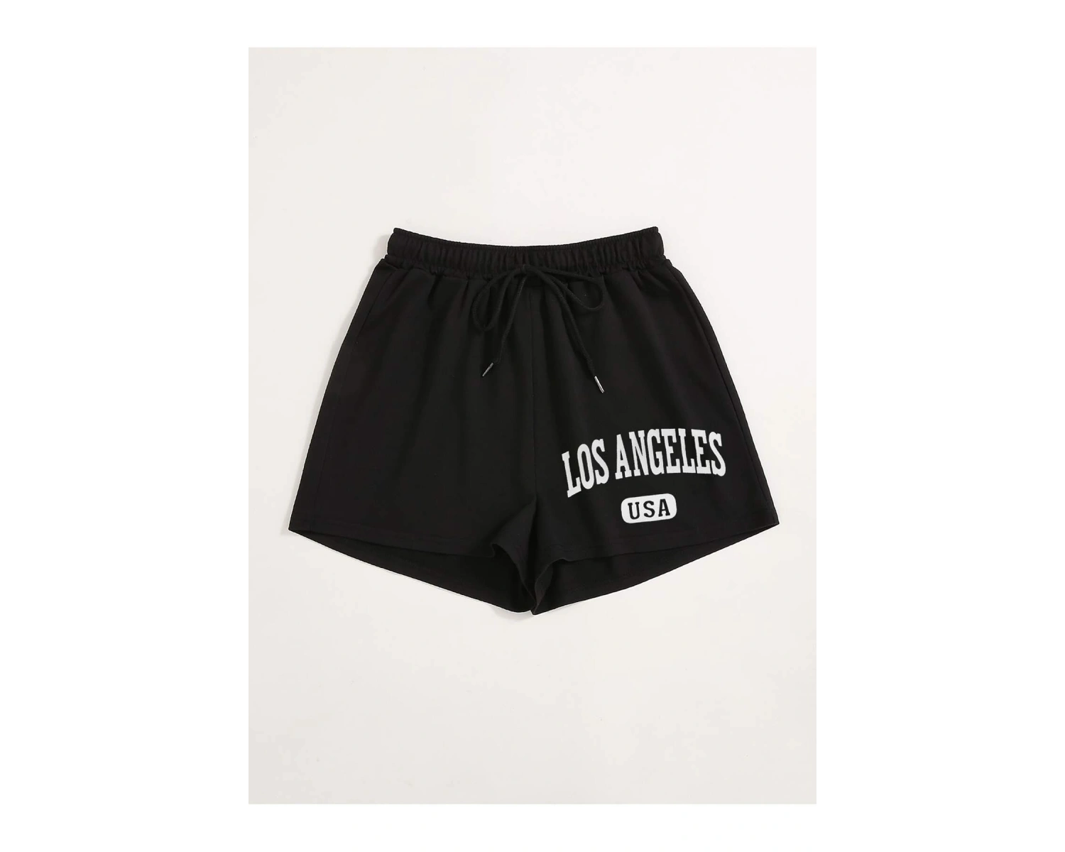 Letter Graphic Drawstring Şort