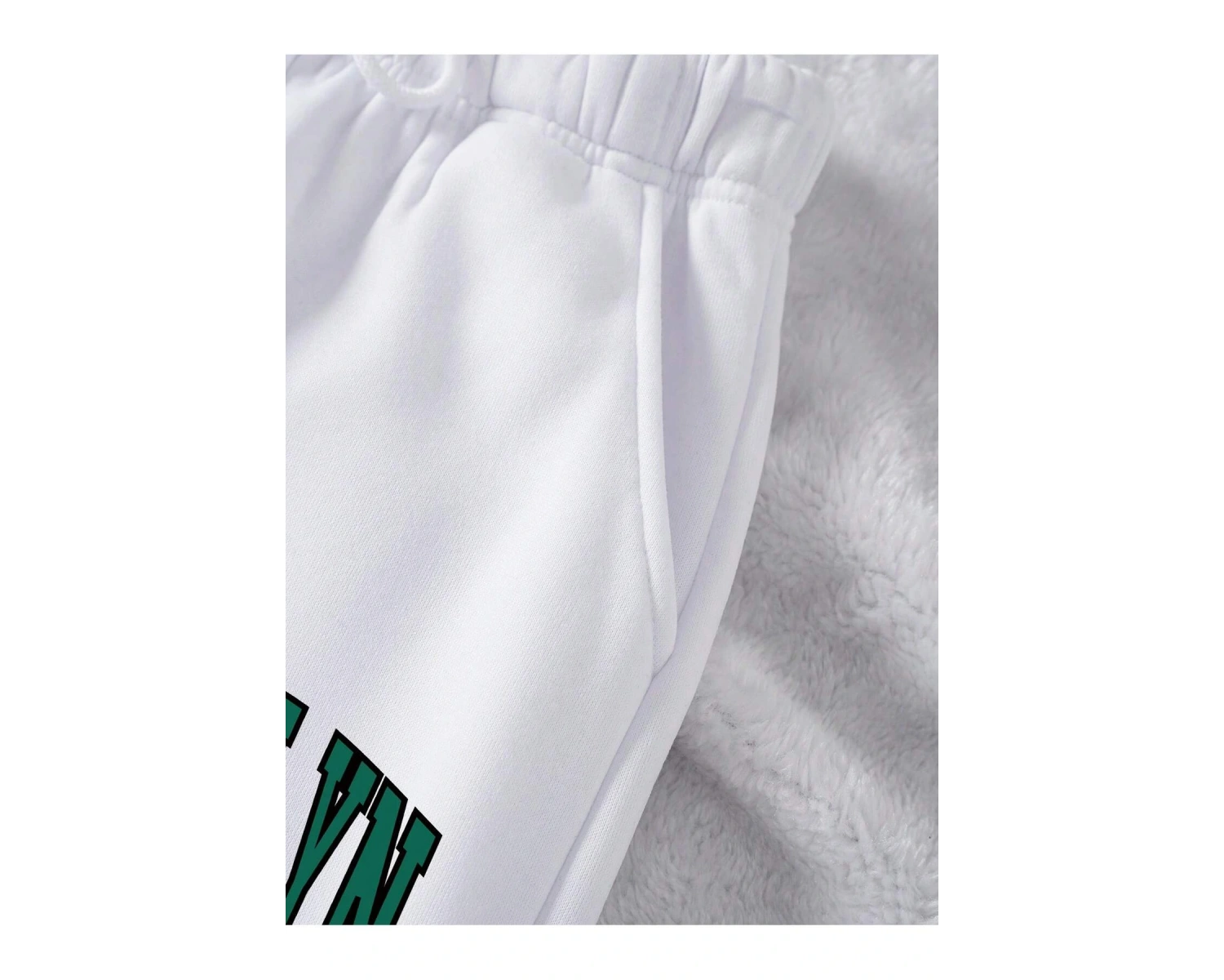 Letter Graphic Drawstring Waist 4 Mevsim Eşofman