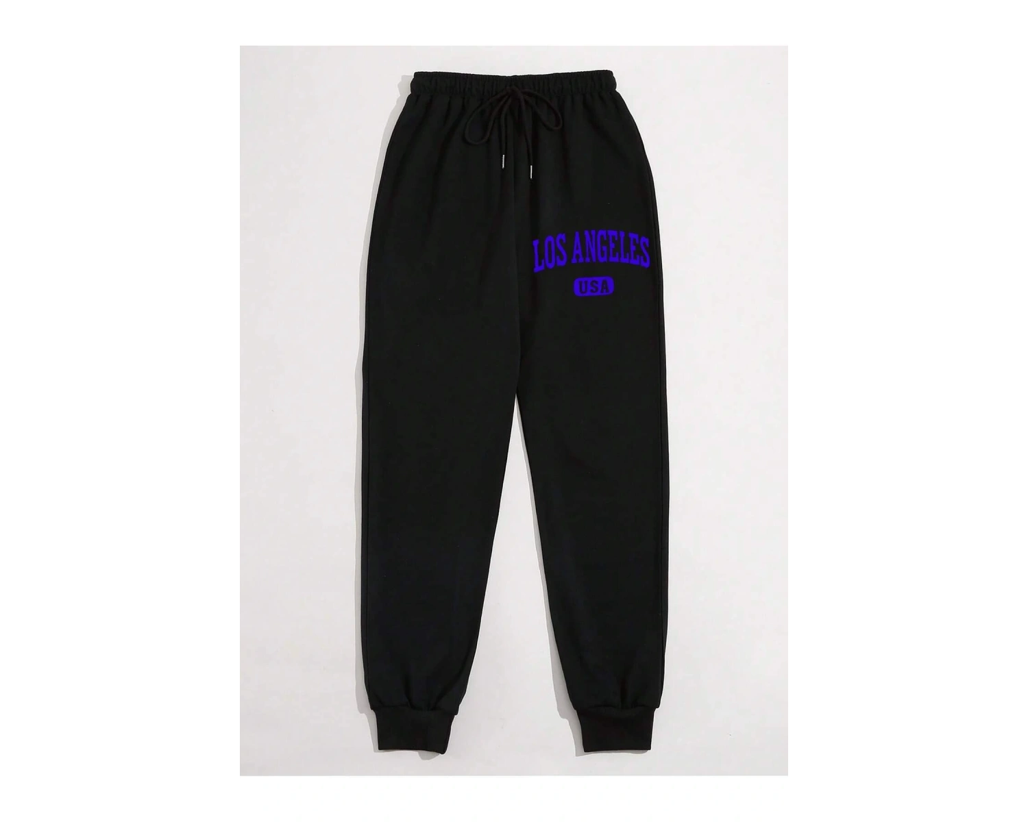 Letter Graphic Drawstring Waist 4 Mevsim Eşofman