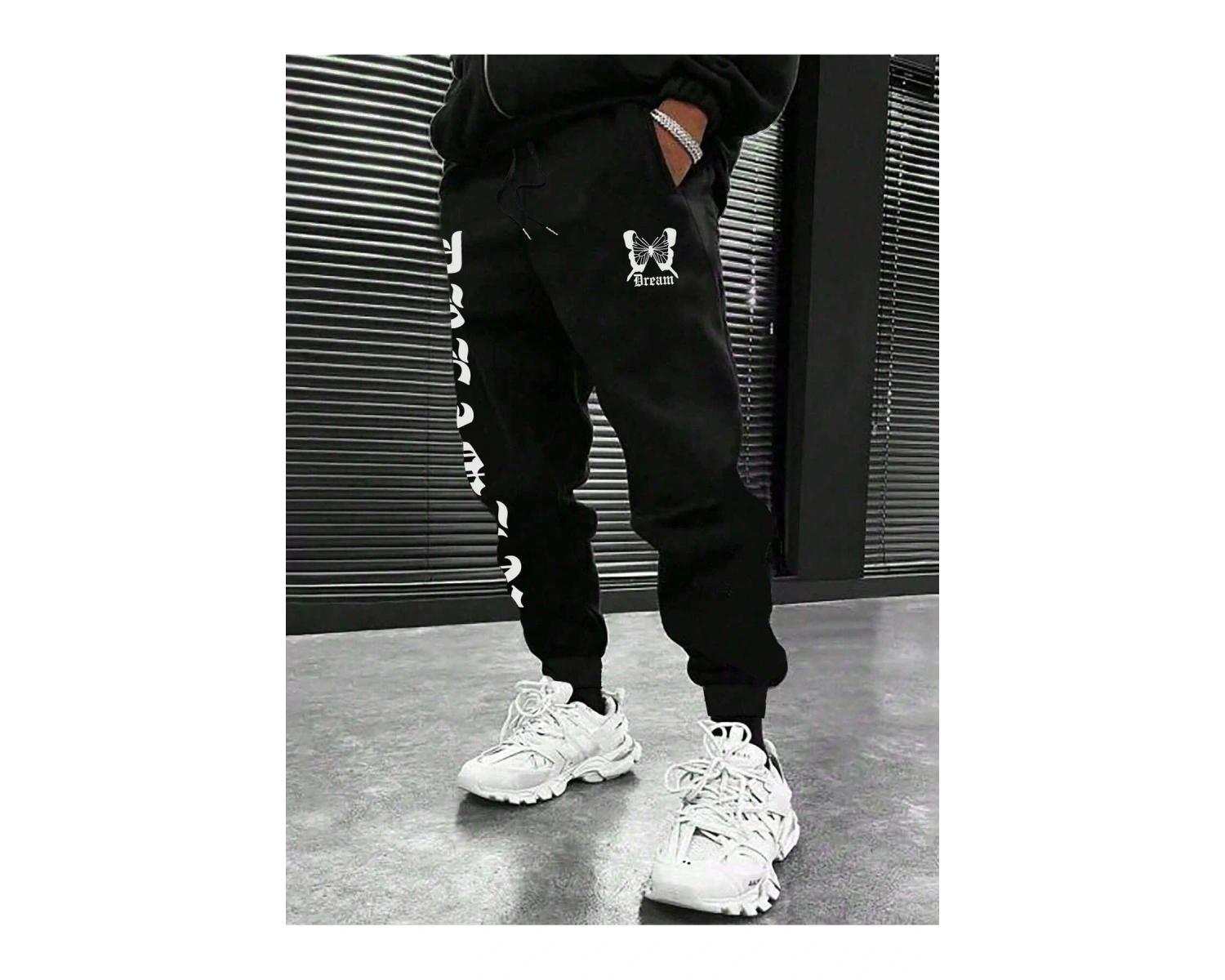 Letter Graphic Drawstring Waist Eşofman Altı