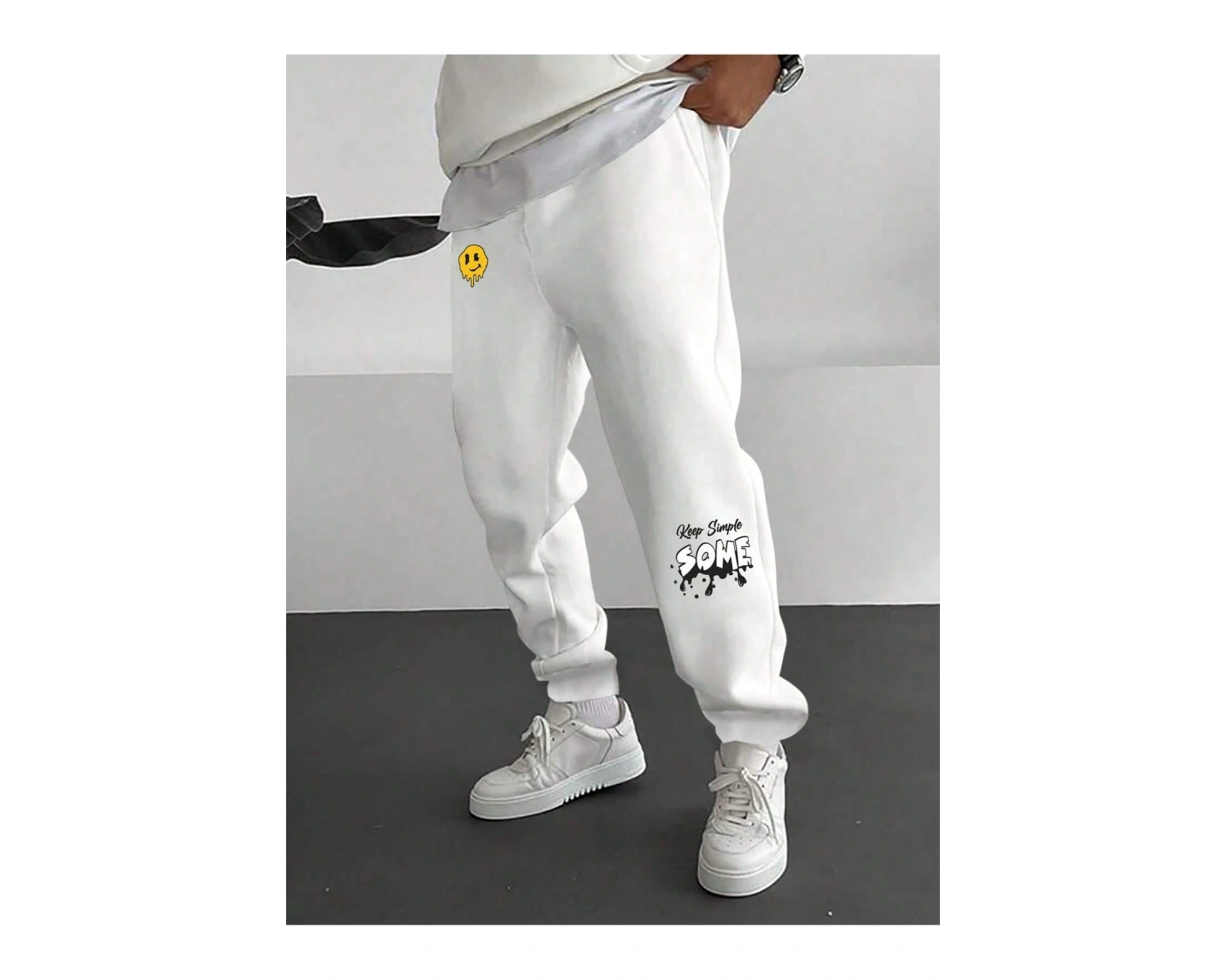 Letter Graphic Drawstring Waist Eşofman Altı